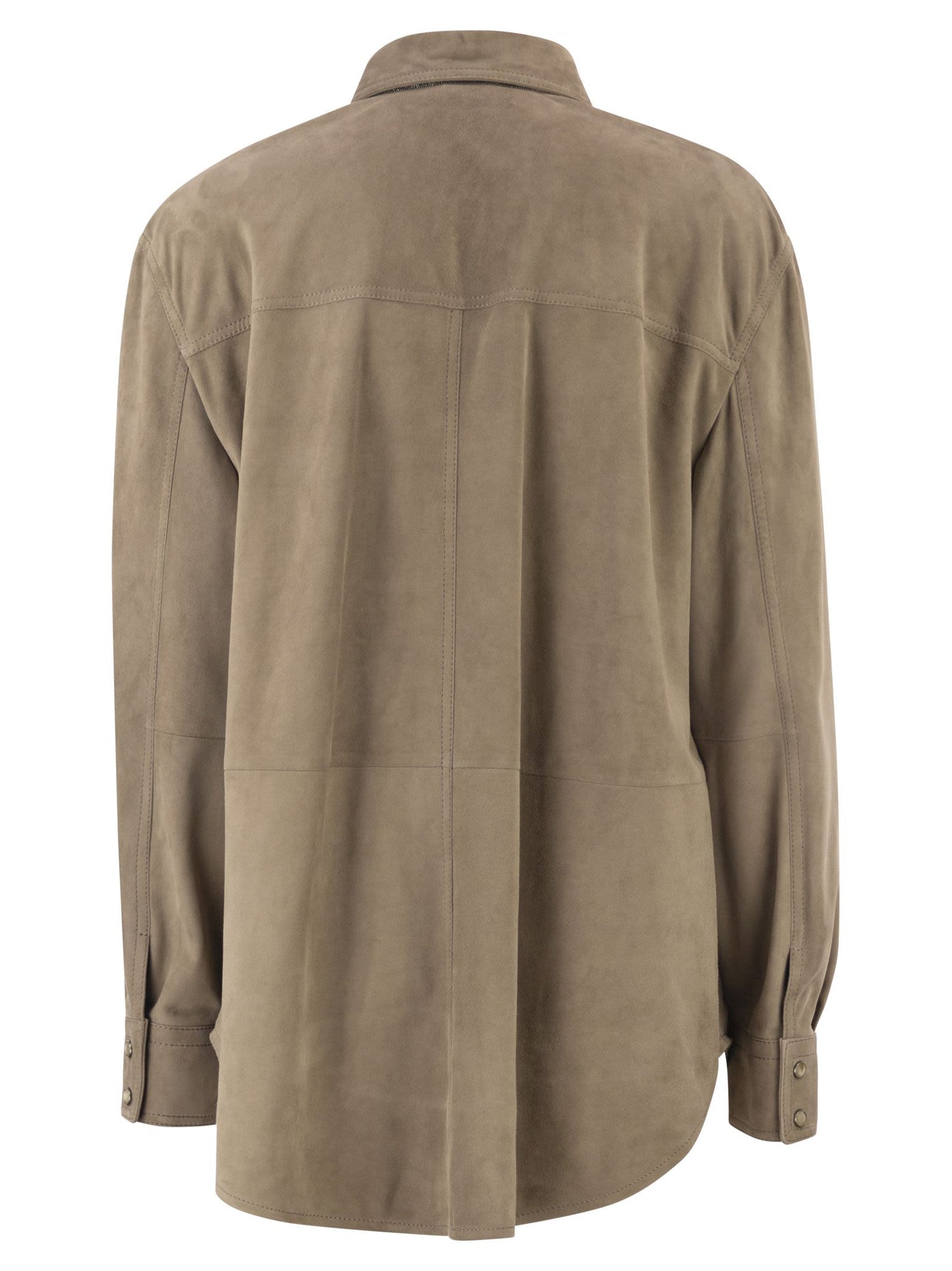 Brunello Cucinelli Women Suede Overshirt With Patch Pockets BRUNELLO CUCINELLI