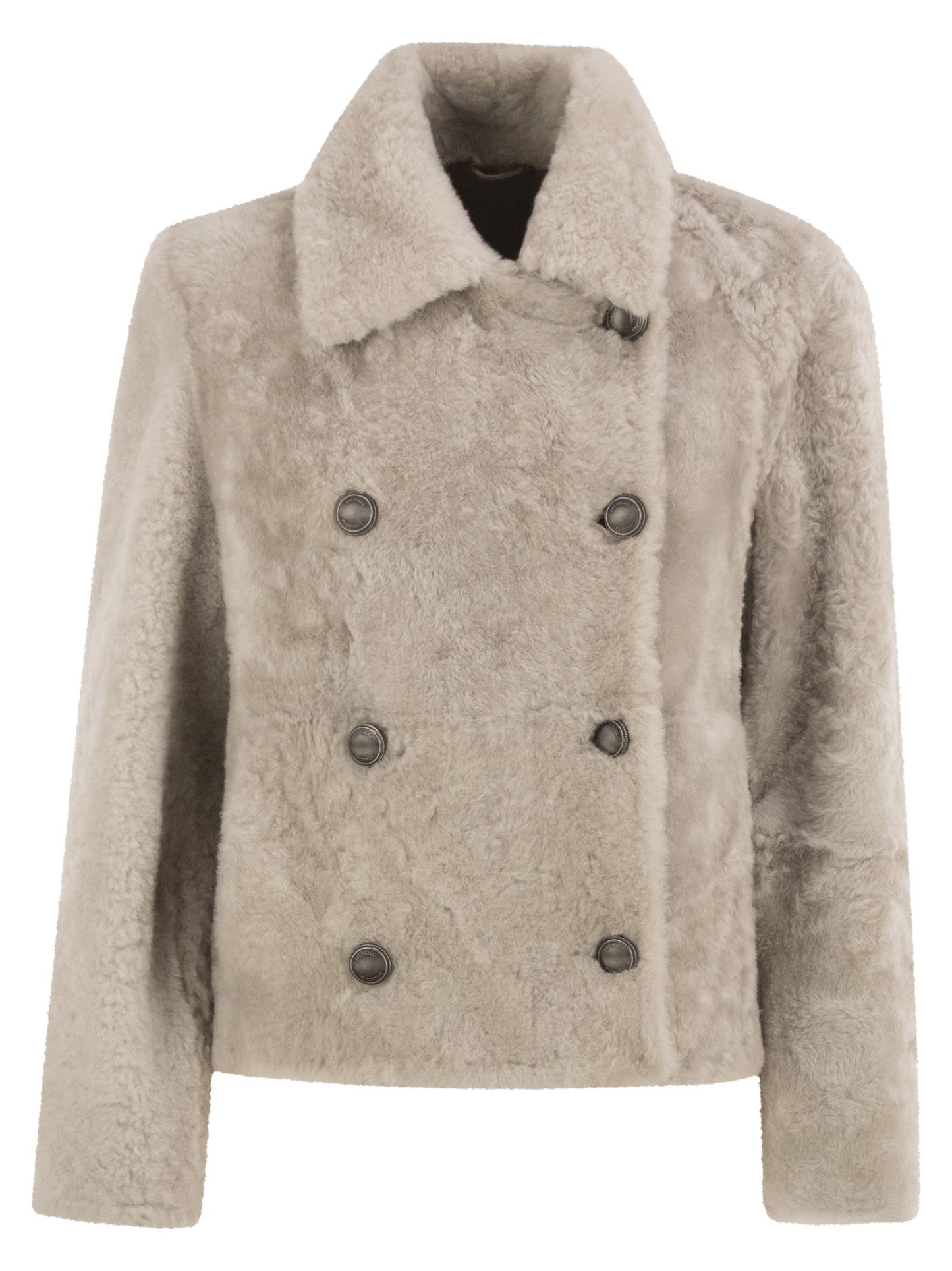 Brunello Cucinelli Women Double-Breasted Shearling Jacket BRUNELLO CUCINELLI