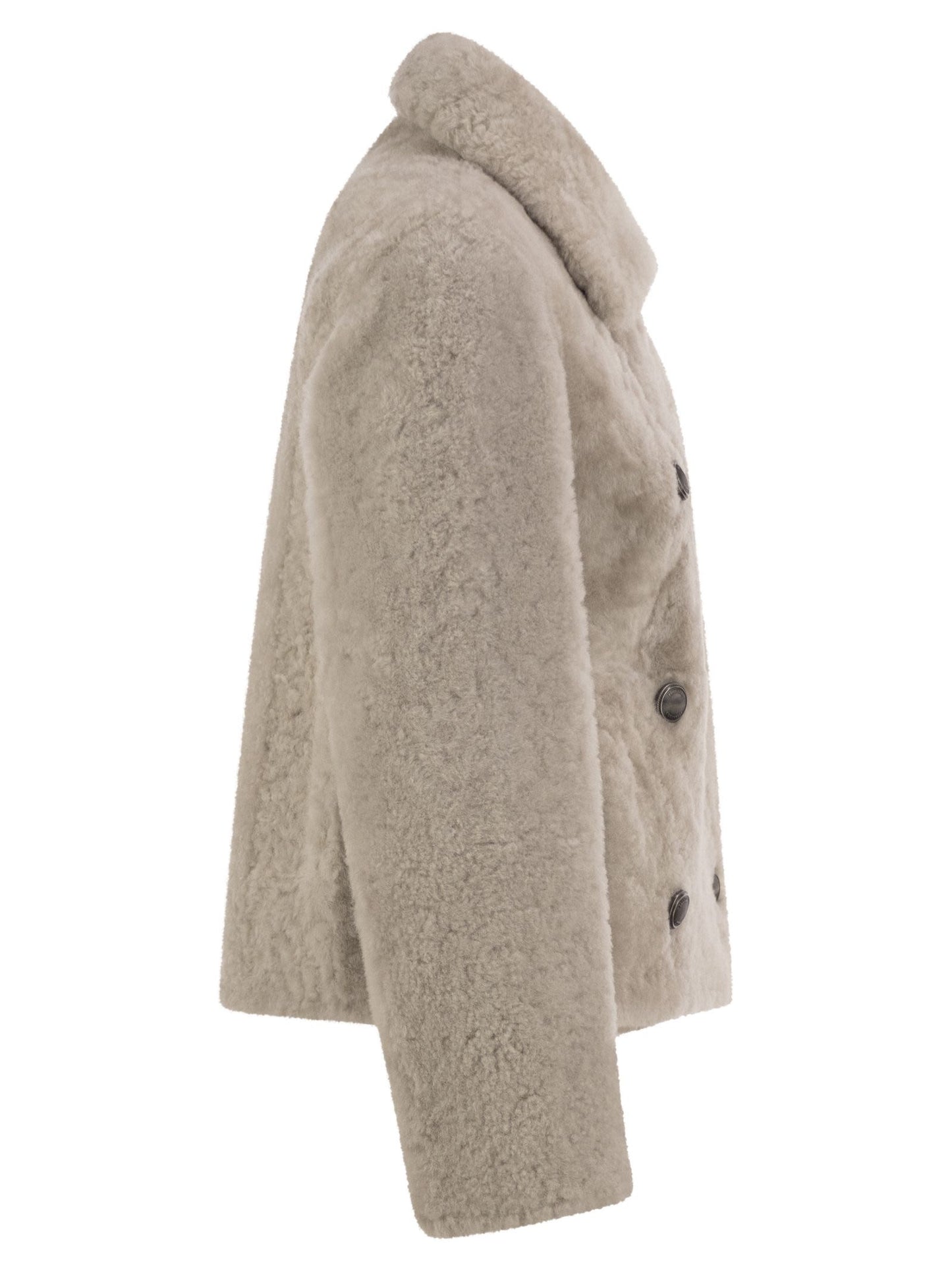 Brunello Cucinelli Women Double-Breasted Shearling Jacket BRUNELLO CUCINELLI