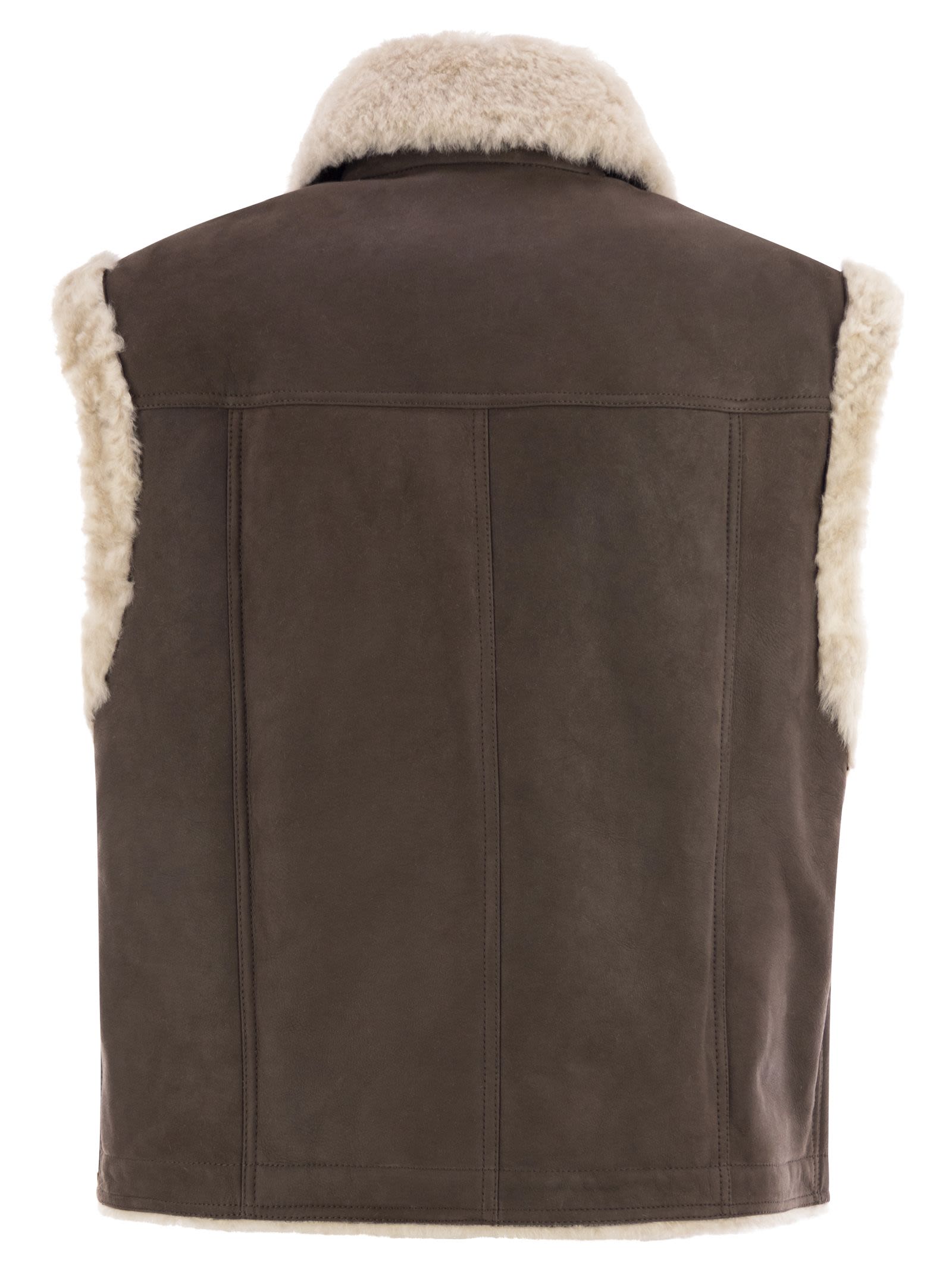 Brunello Cucinelli Women Sleeveless Shearling Outerwear BRUNELLO CUCINELLI