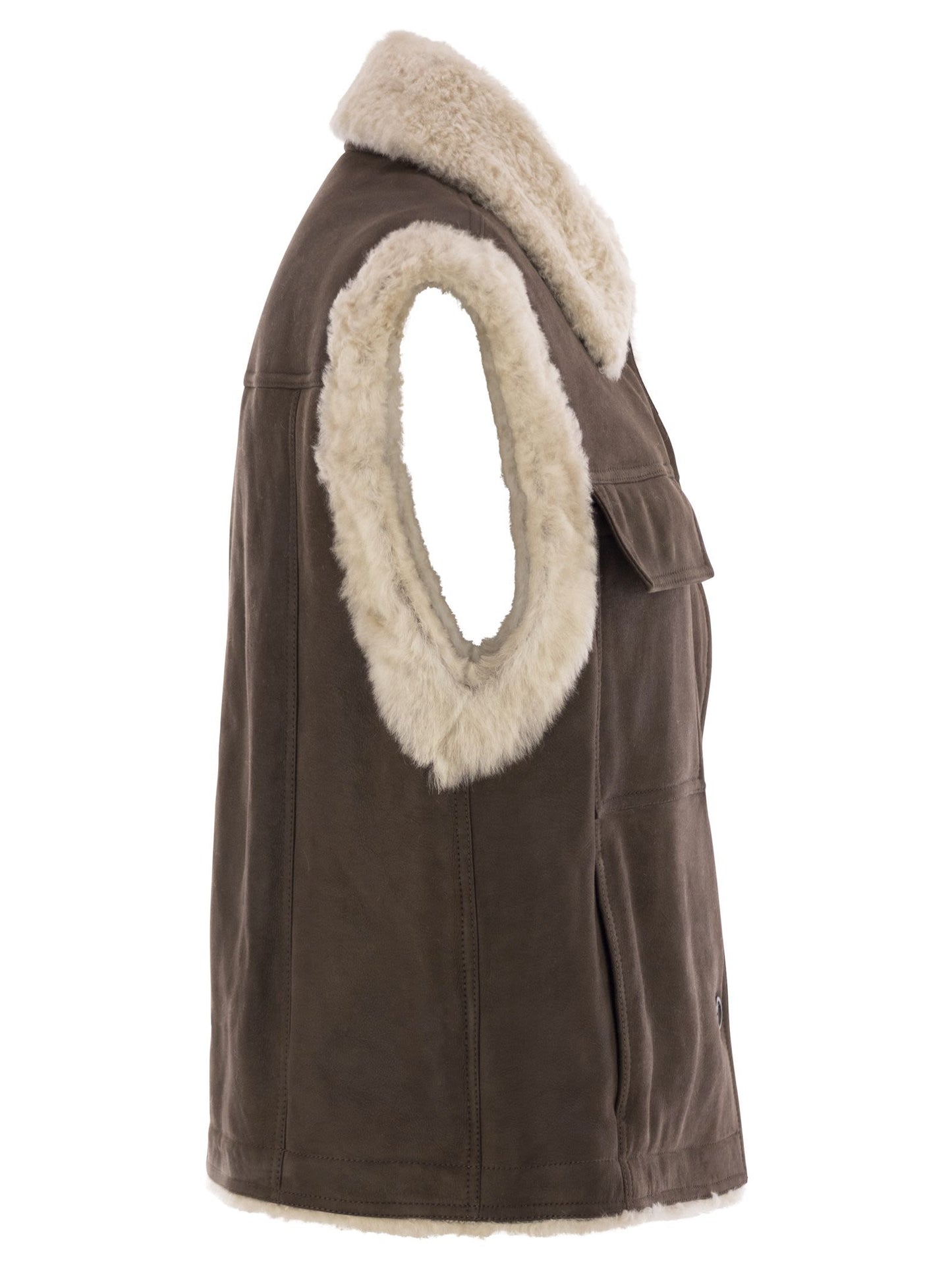 Brunello Cucinelli Women Sleeveless Shearling Outerwear BRUNELLO CUCINELLI