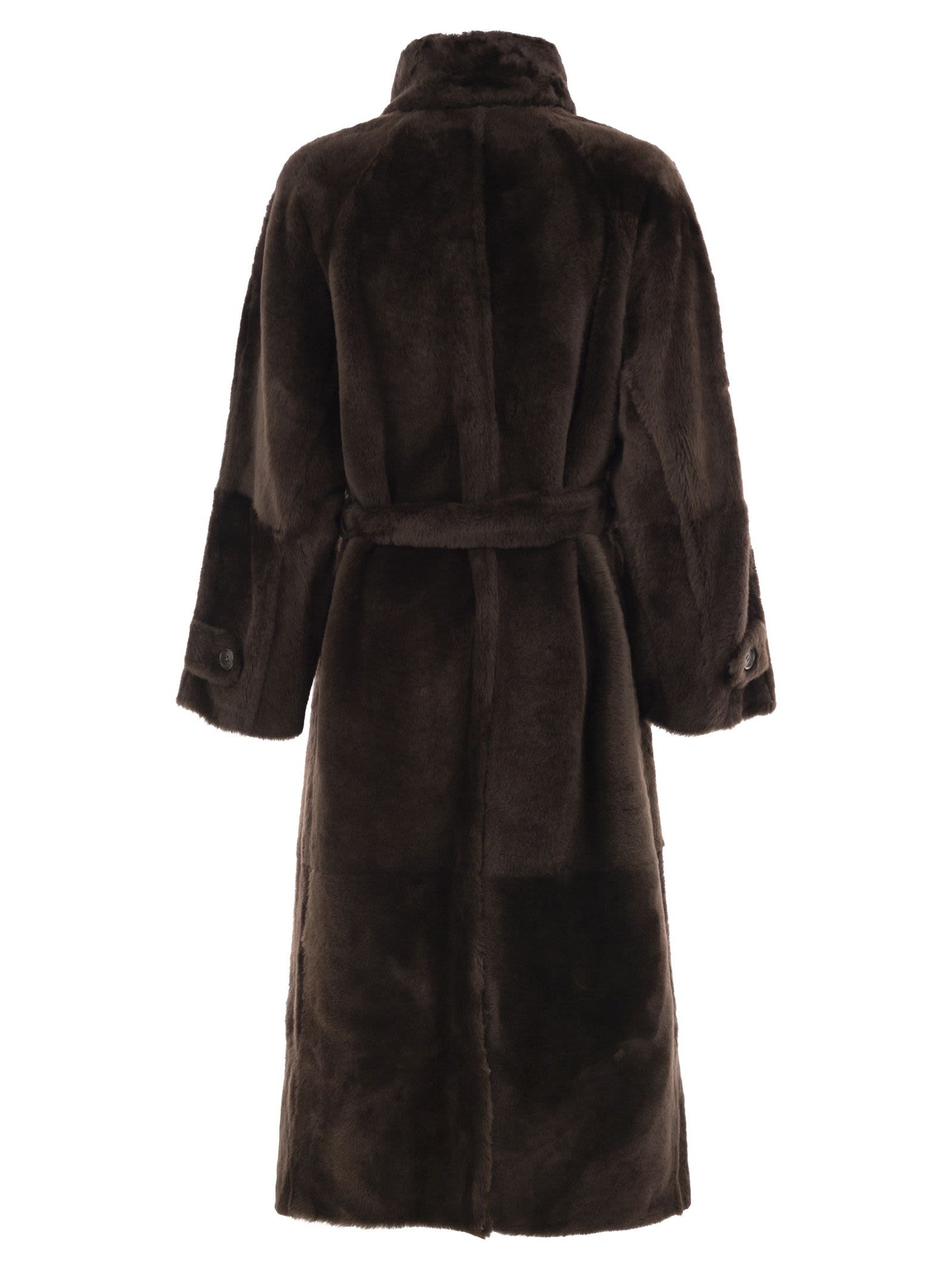 Brunello Cucinelli Women Long Shearling Coat With Belt BRUNELLO CUCINELLI