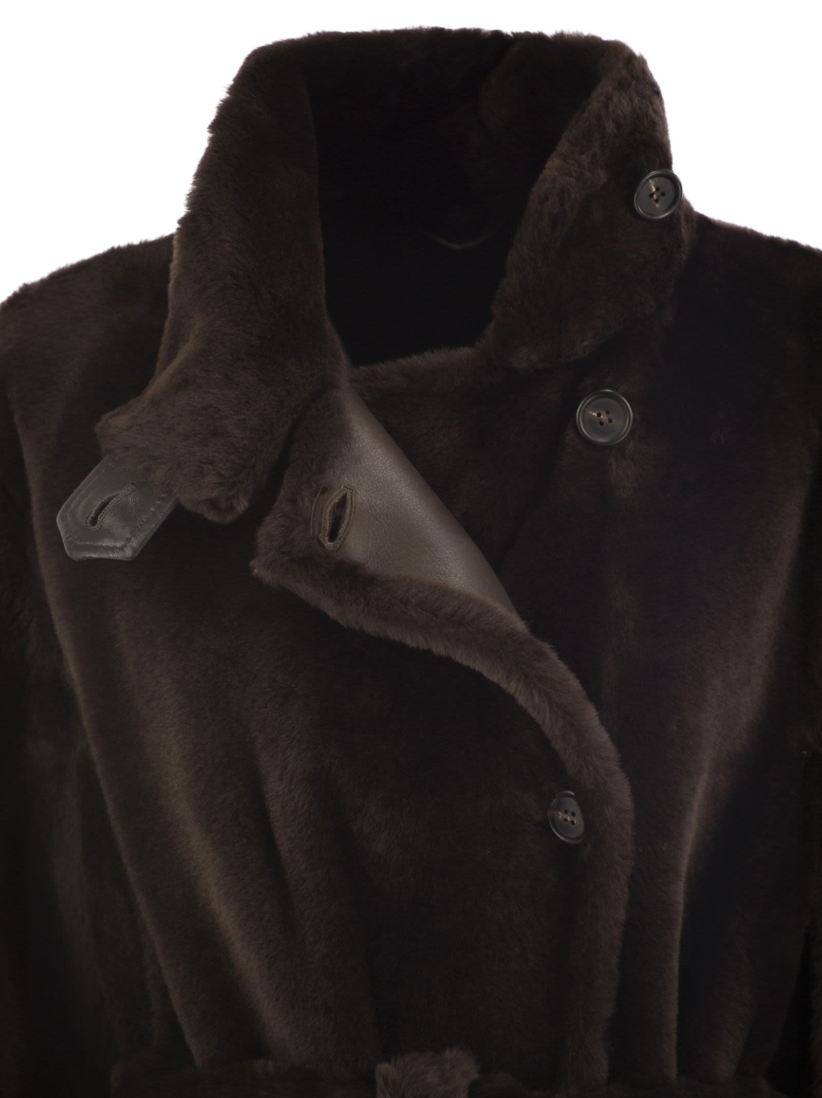 Brunello Cucinelli Women Long Shearling Coat With Belt BRUNELLO CUCINELLI