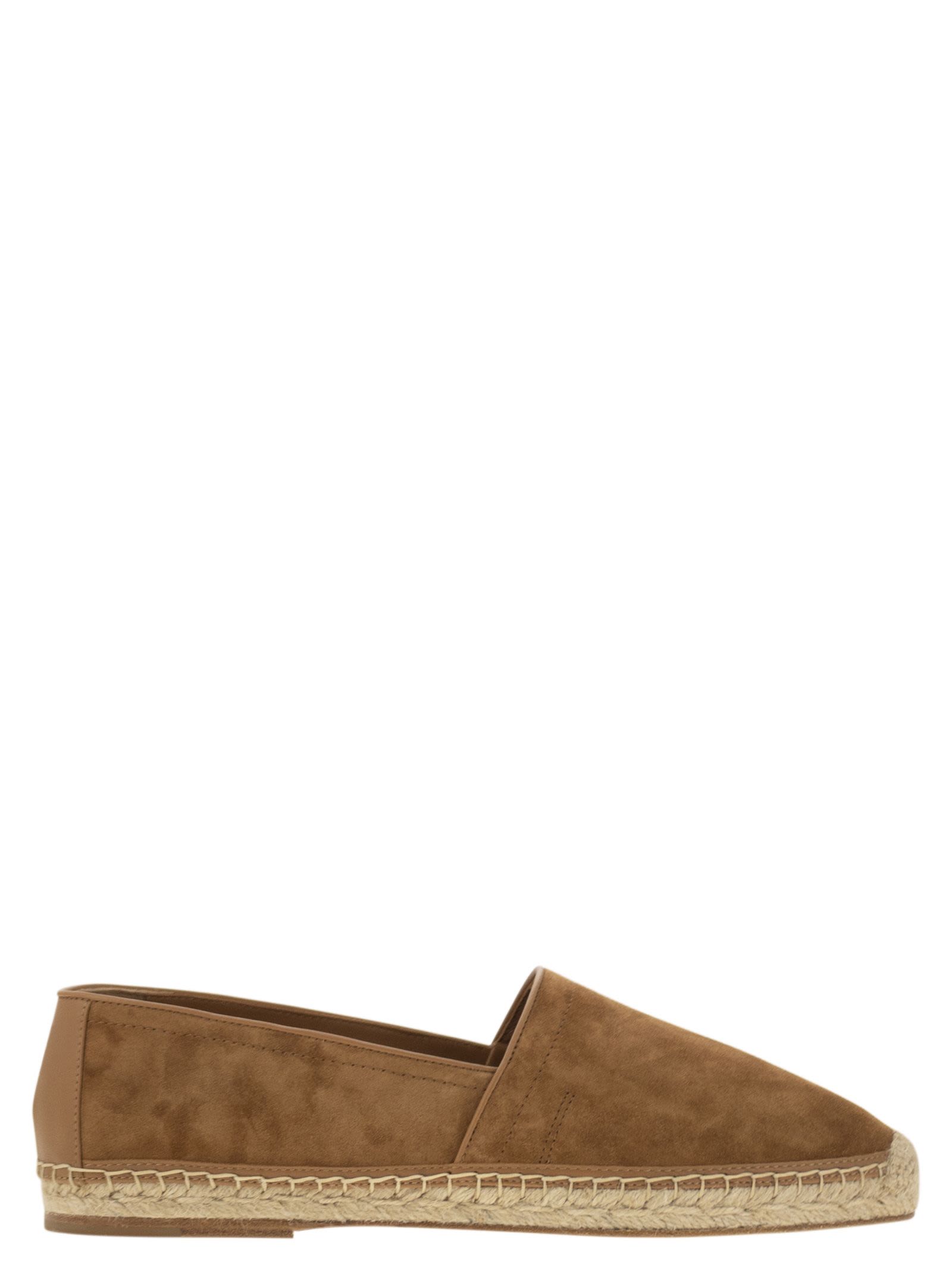 Brunello Cucinelli Men Washed Suede Espadrilles With Beading BRUNELLO CUCINELLI