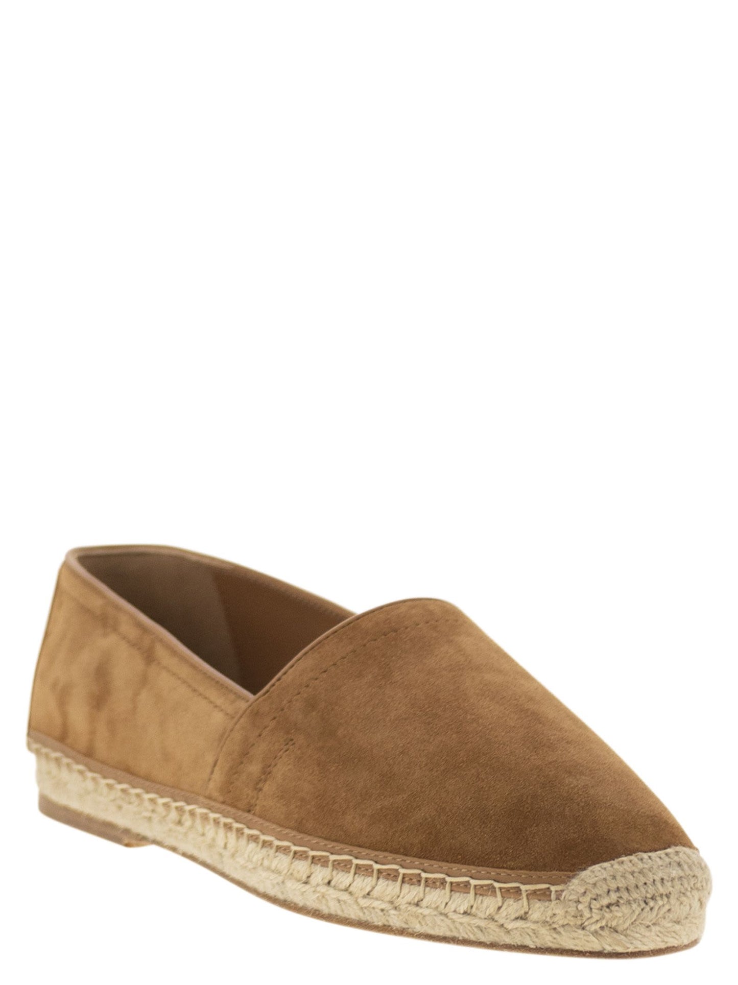 Brunello Cucinelli Men Washed Suede Espadrilles With Beading BRUNELLO CUCINELLI