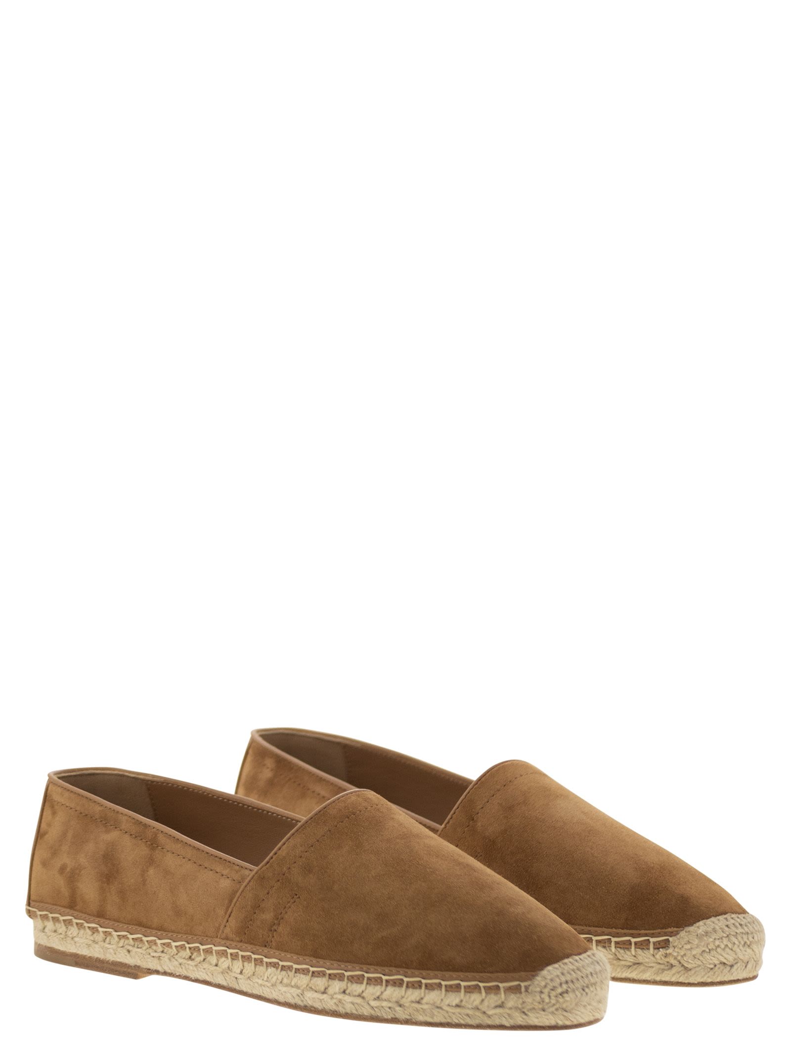 Brunello Cucinelli Men Washed Suede Espadrilles With Beading BRUNELLO CUCINELLI