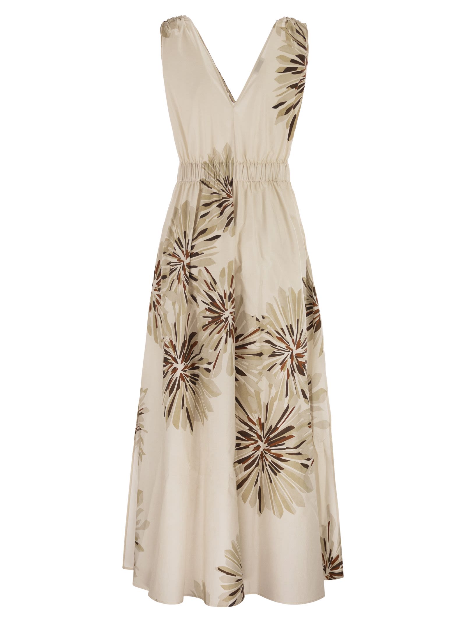 Brunello Cucinelli Women Long Cotton Dress With Floral Print And Matching Belt BRUNELLO CUCINELLI