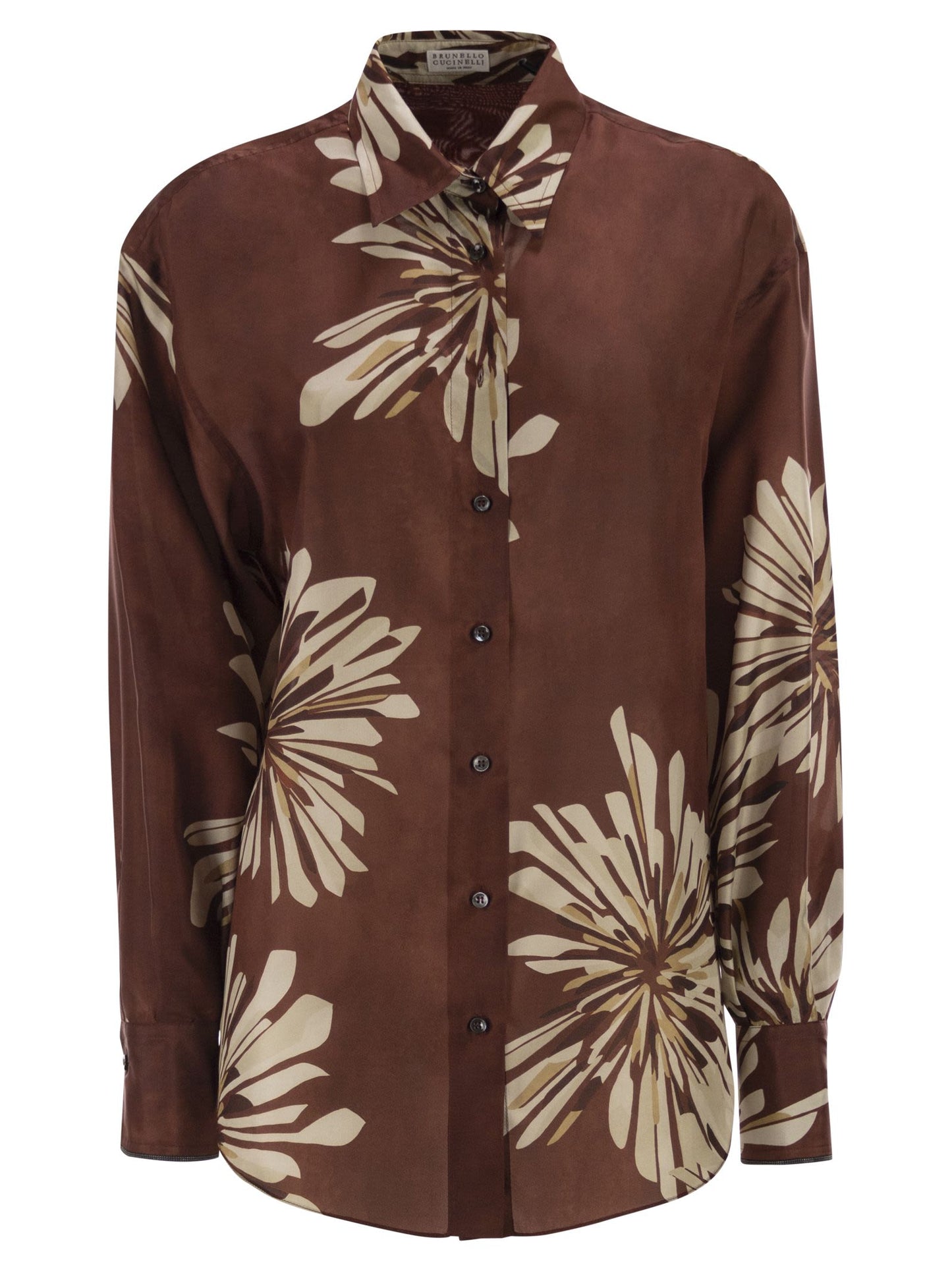 Brunello Cucinelli Women Silk Shirt With Floral Print BRUNELLO CUCINELLI