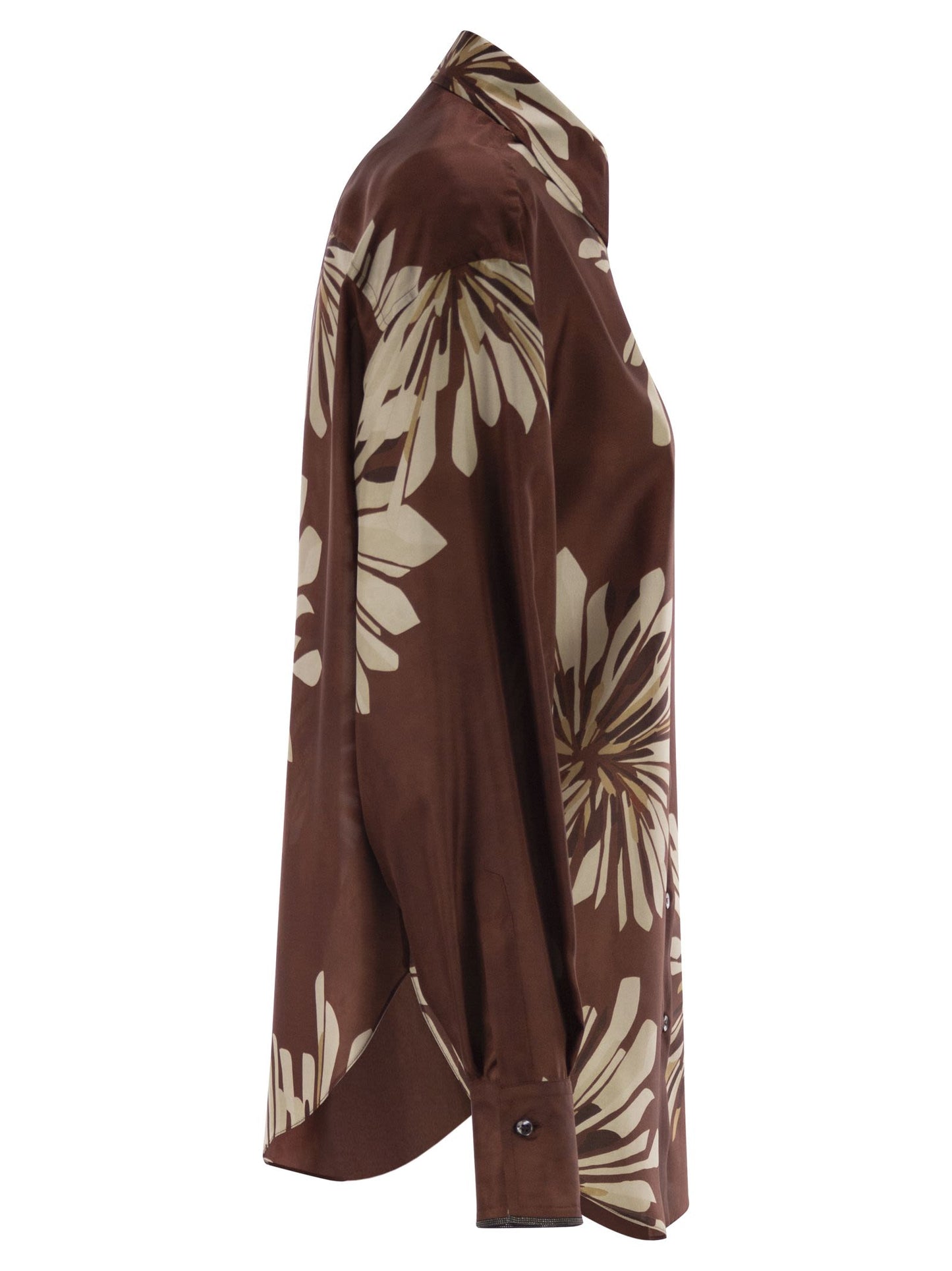 Brunello Cucinelli Women Silk Shirt With Floral Print BRUNELLO CUCINELLI