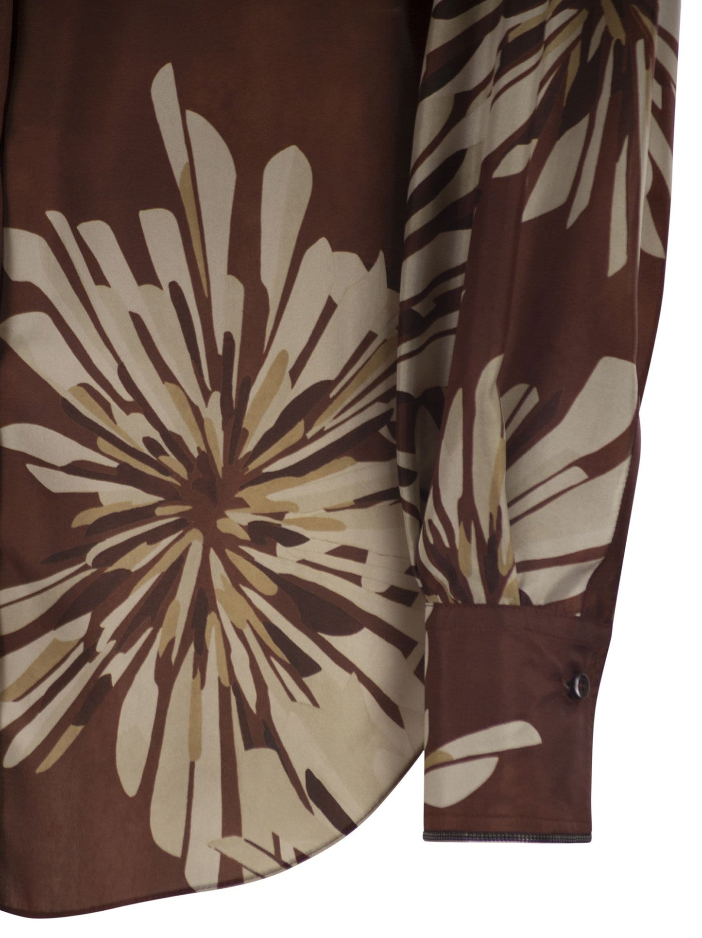 Brunello Cucinelli Women Silk Shirt With Floral Print BRUNELLO CUCINELLI