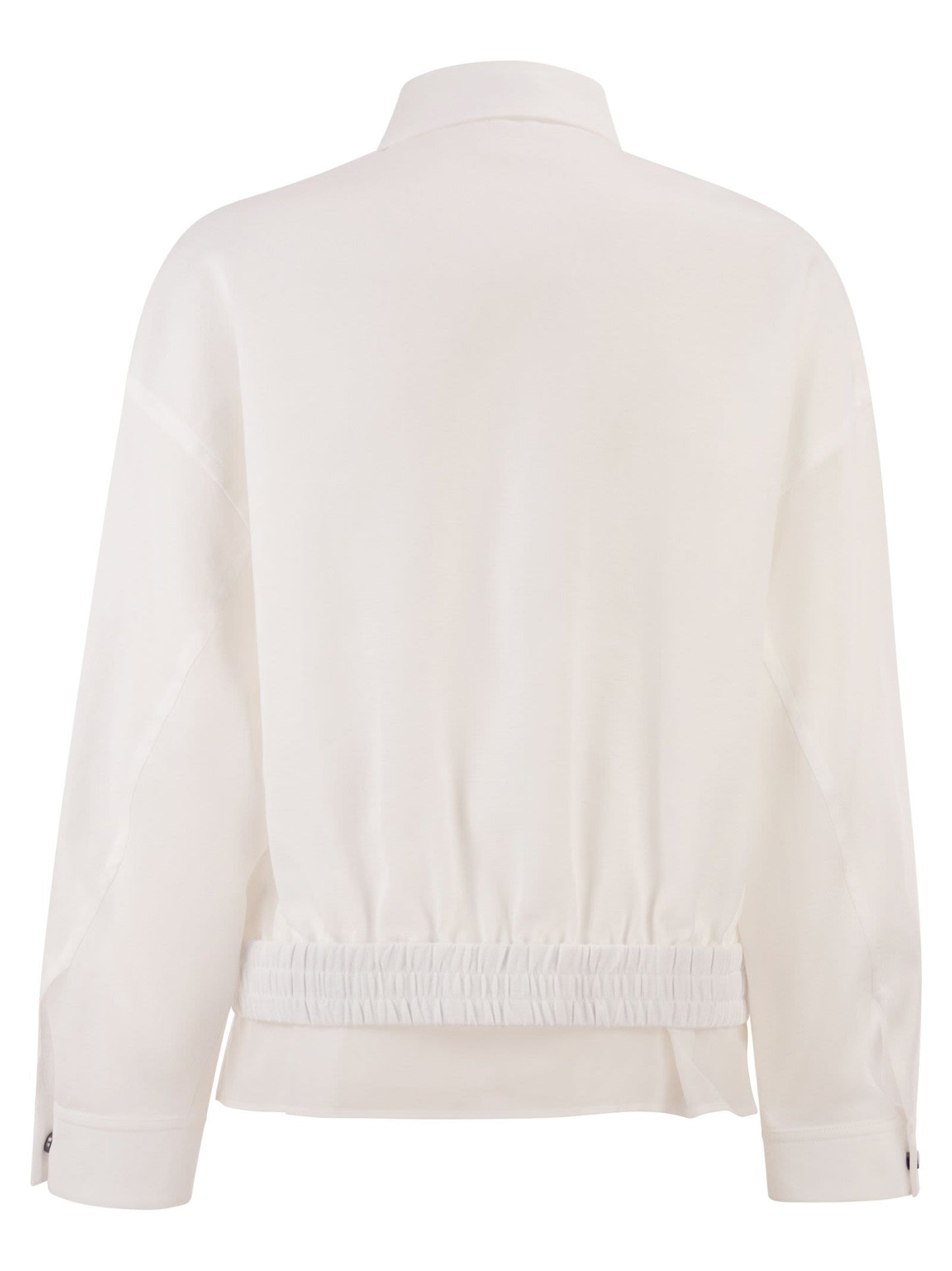 Brunello Cucinelli Women Cotton Canvas Outerwear With Shiny Zip Pull BRUNELLO CUCINELLI