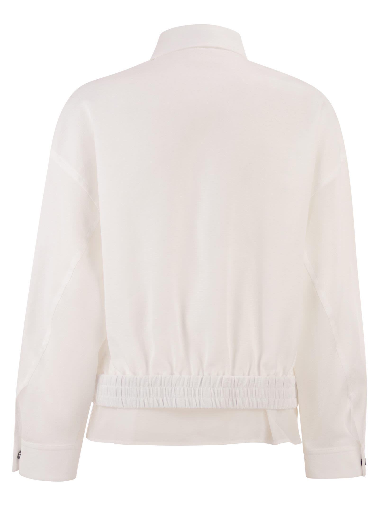 Brunello Cucinelli Women Cotton Canvas Outerwear With Shiny Zip Pull BRUNELLO CUCINELLI