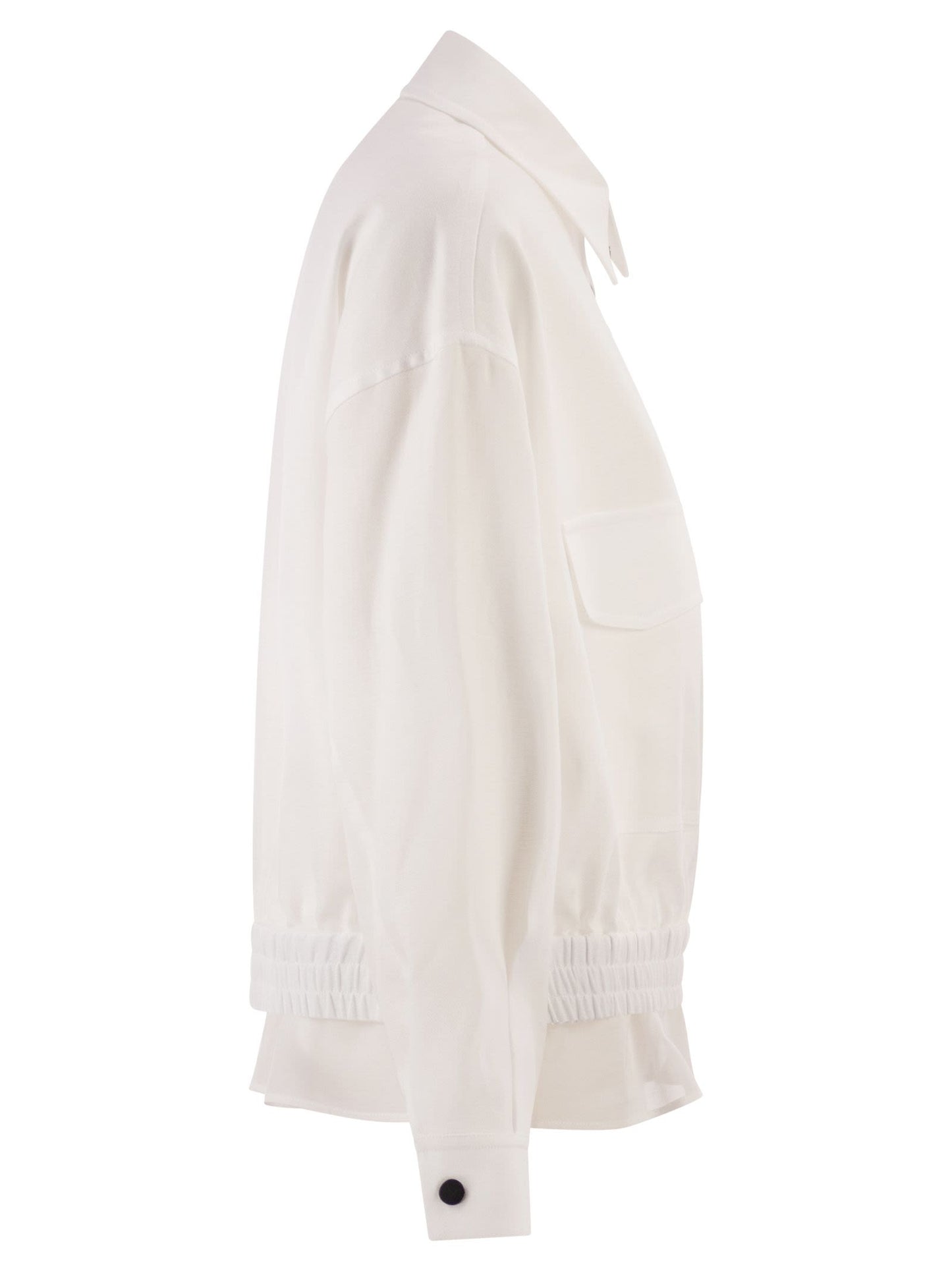 Brunello Cucinelli Women Cotton Canvas Outerwear With Shiny Zip Pull BRUNELLO CUCINELLI