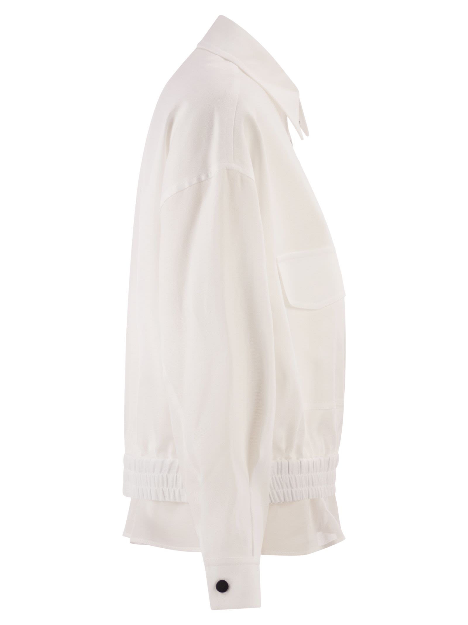 Brunello Cucinelli Women Cotton Canvas Outerwear With Shiny Zip Pull BRUNELLO CUCINELLI