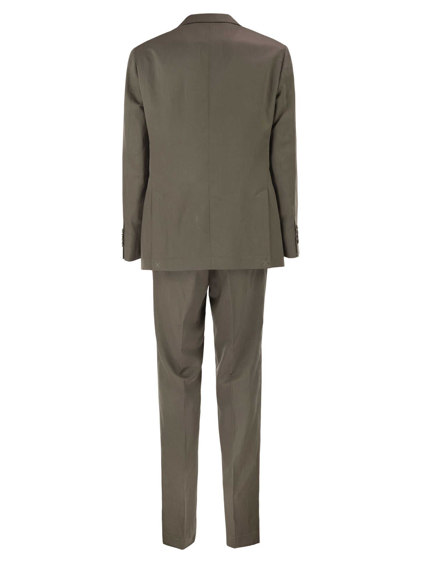 Brunello Cucinelli Men Silk And Linen Tailored Suit With Single-Breasted Jacket BRUNELLO CUCINELLI