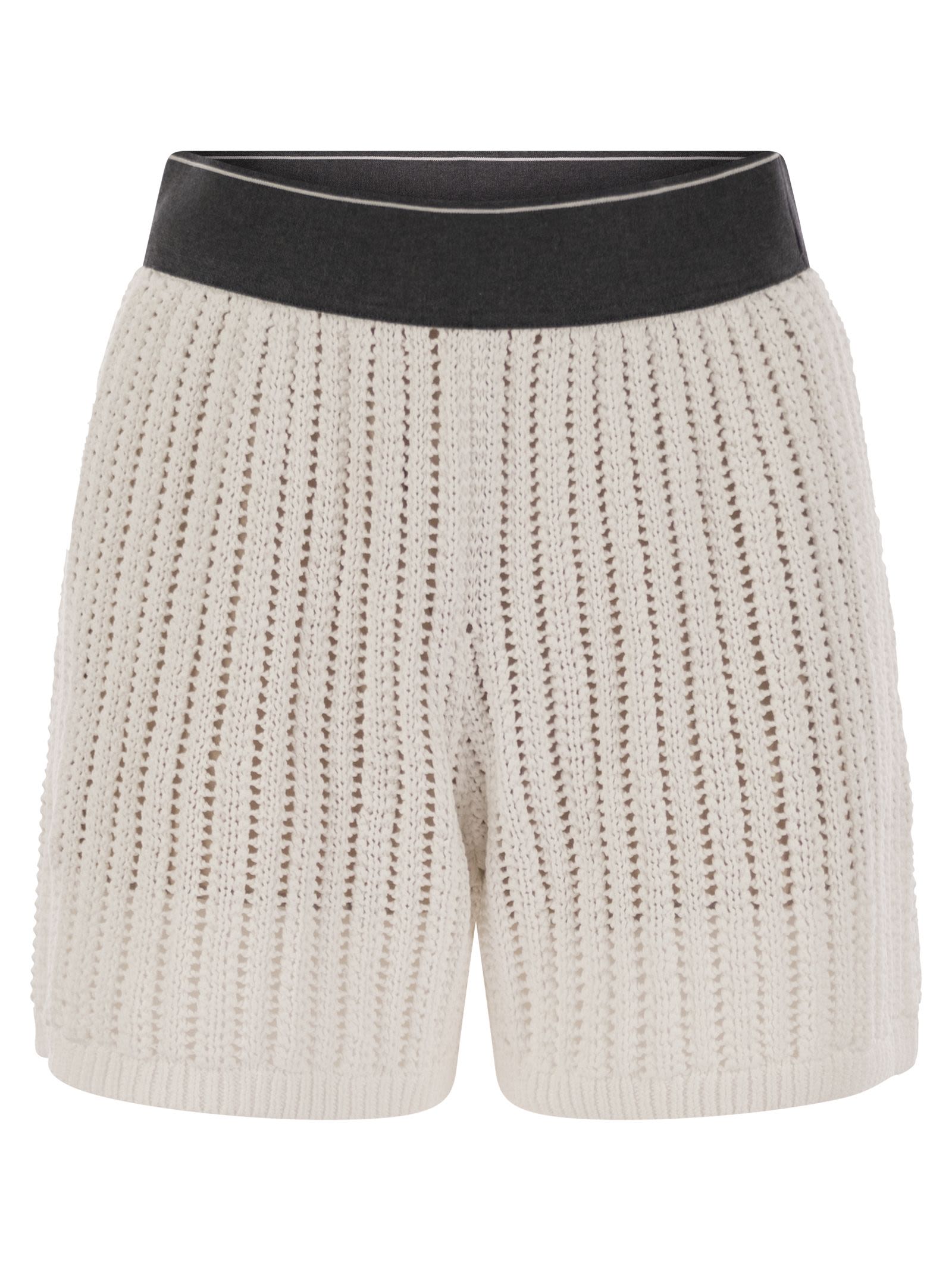 Brunello Cucinelli Women Cotton Net Knit Shorts BRUNELLO CUCINELLI