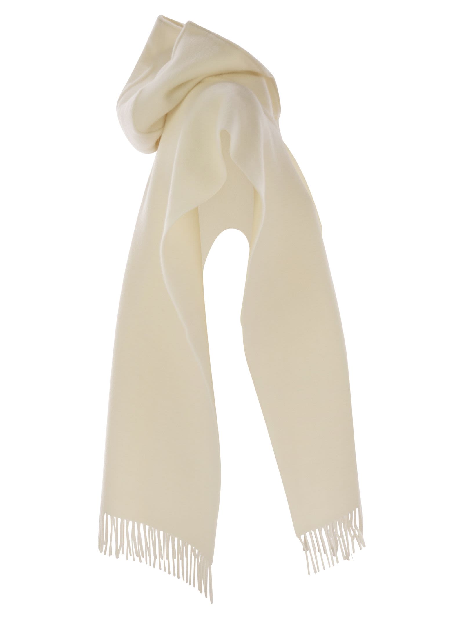 Brunello Cucinelli Women Double Knit Wool And Cashmere Poncho With Hood And Fringes BRUNELLO CUCINELLI