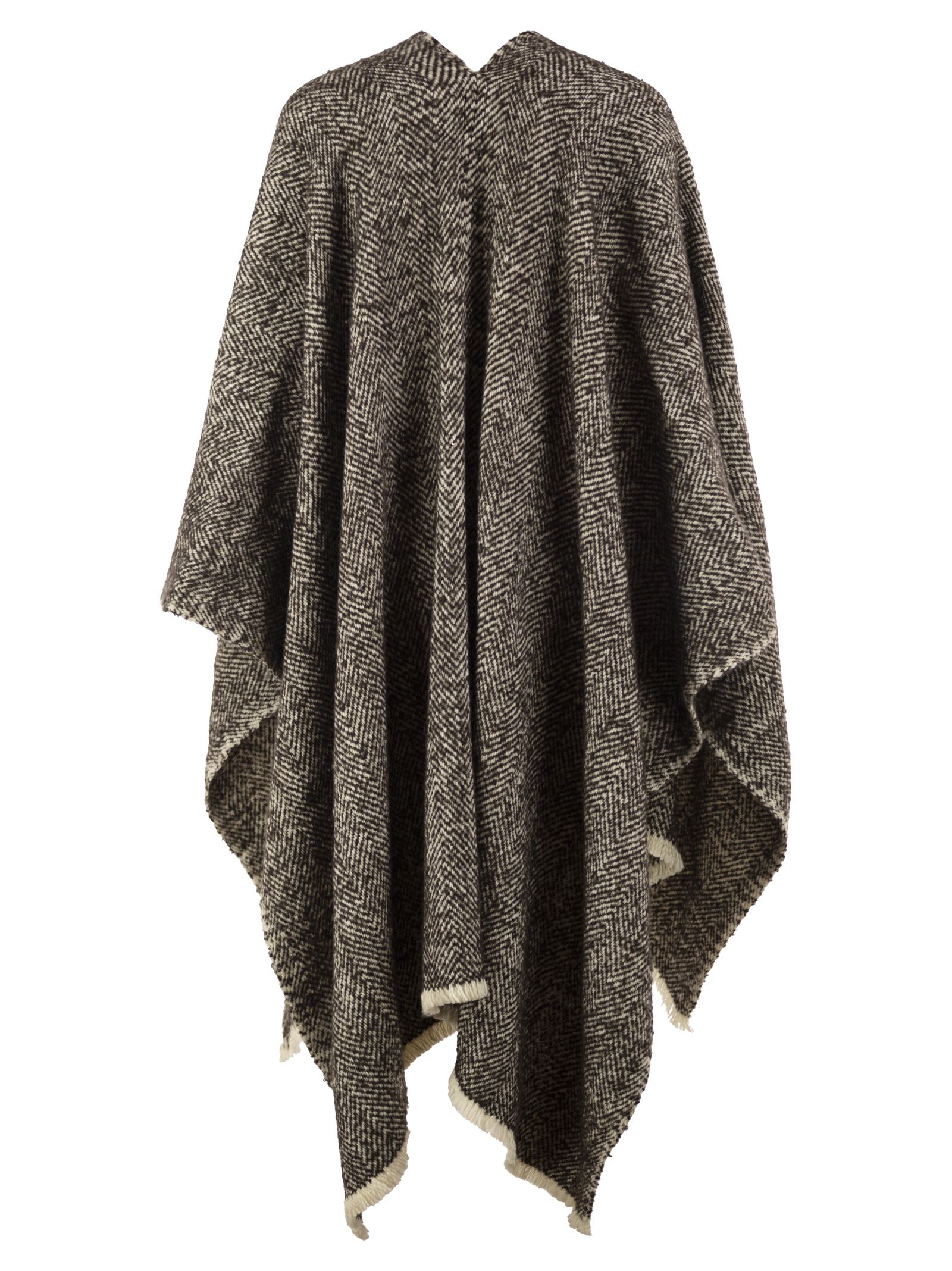 Brunello Cucinelli Women Herringbone Wool, Cashmere And Alpaca Cape BRUNELLO CUCINELLI