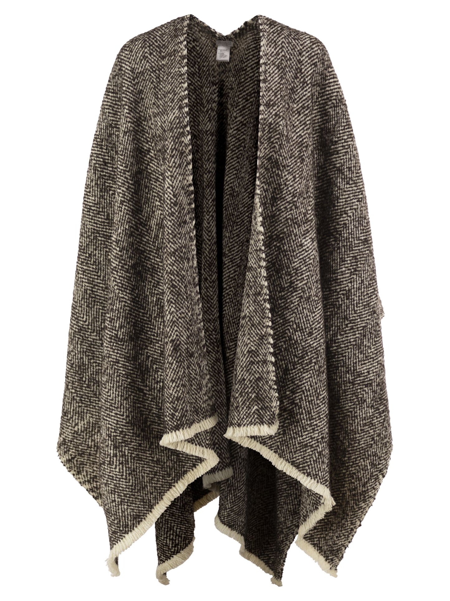 Brunello Cucinelli Women Herringbone Wool, Cashmere And Alpaca Cape BRUNELLO CUCINELLI