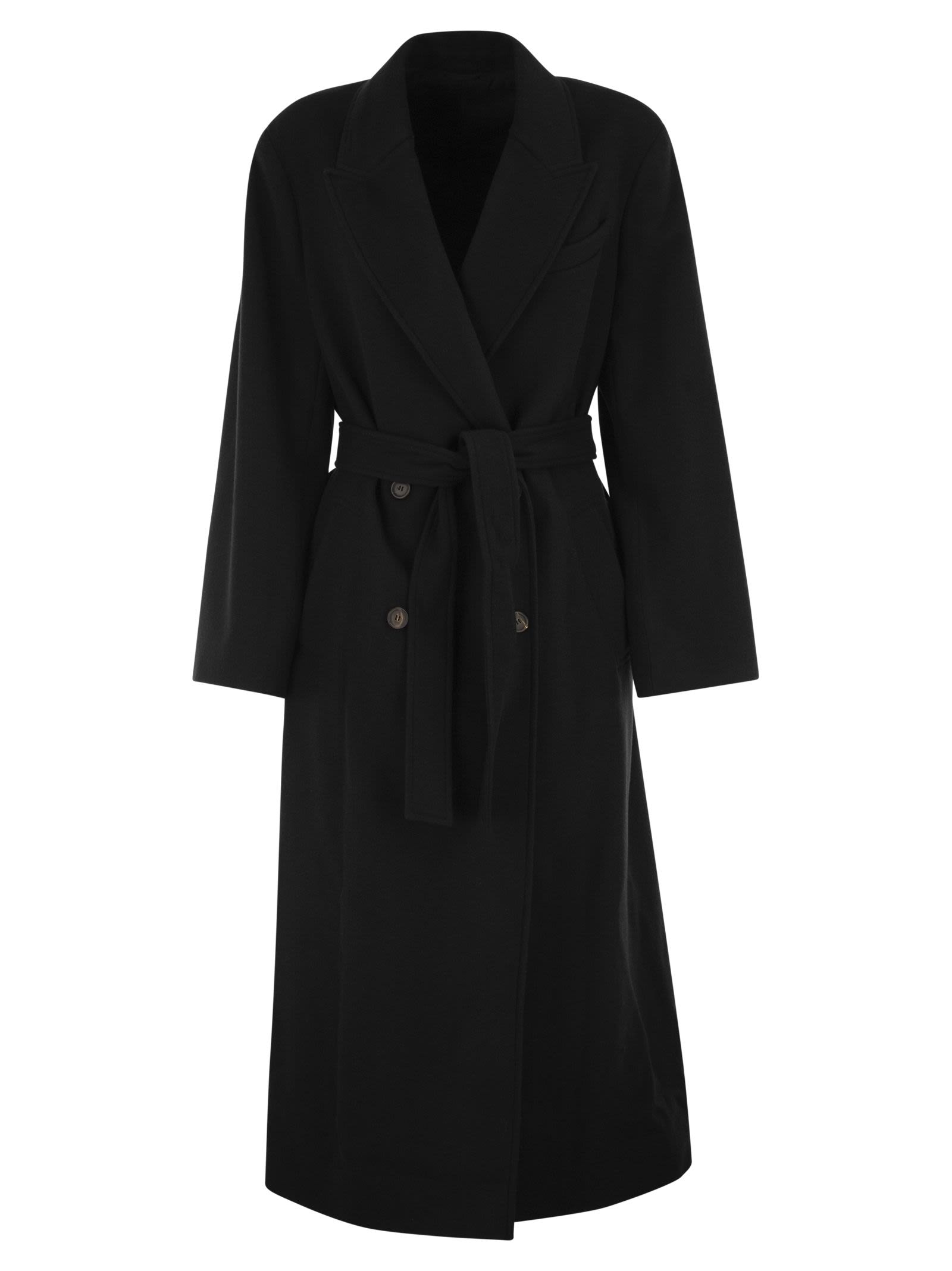 Brunello Cucinelli Women Pure Cashmere Double-Breasted Belted Coat BRUNELLO CUCINELLI