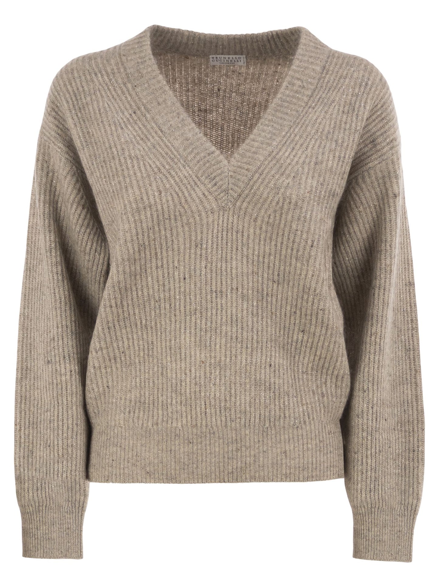 Brunello Cucinelli Women Ribbed Cashmere, Mohair And Wool Jumper With Luminous Yarn BRUNELLO CUCINELLI
