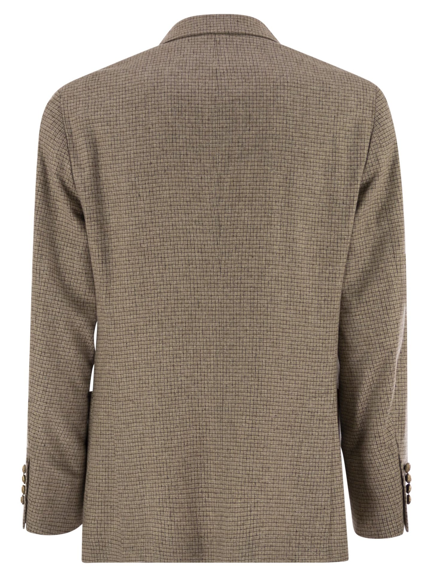 Brunello Cucinelli Men One-And-A-Half Breasted Deconstructed Jacket In Checked Flannel BRUNELLO CUCINELLI
