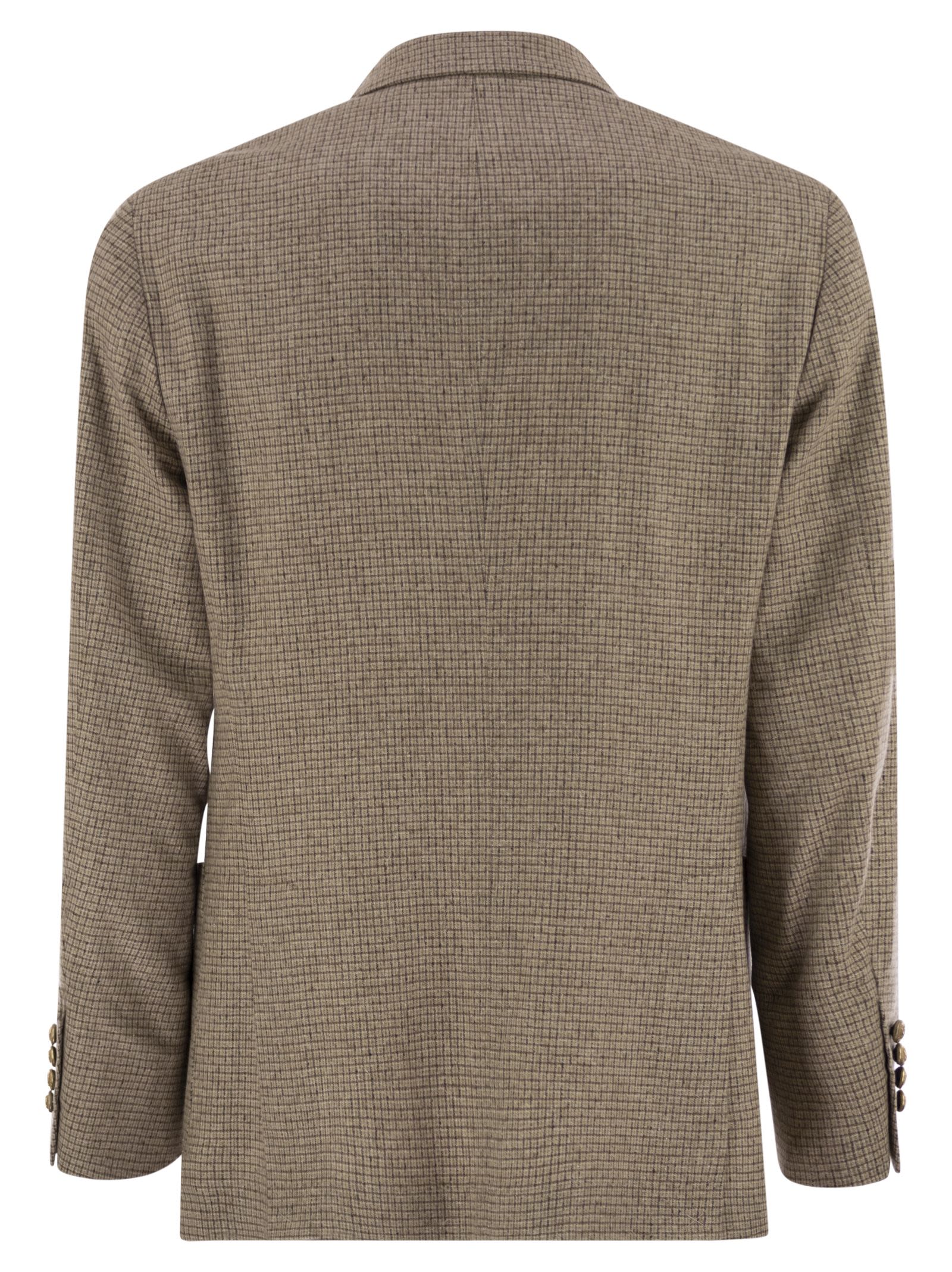 Brunello Cucinelli Men One-And-A-Half Breasted Deconstructed Jacket In Checked Flannel BRUNELLO CUCINELLI