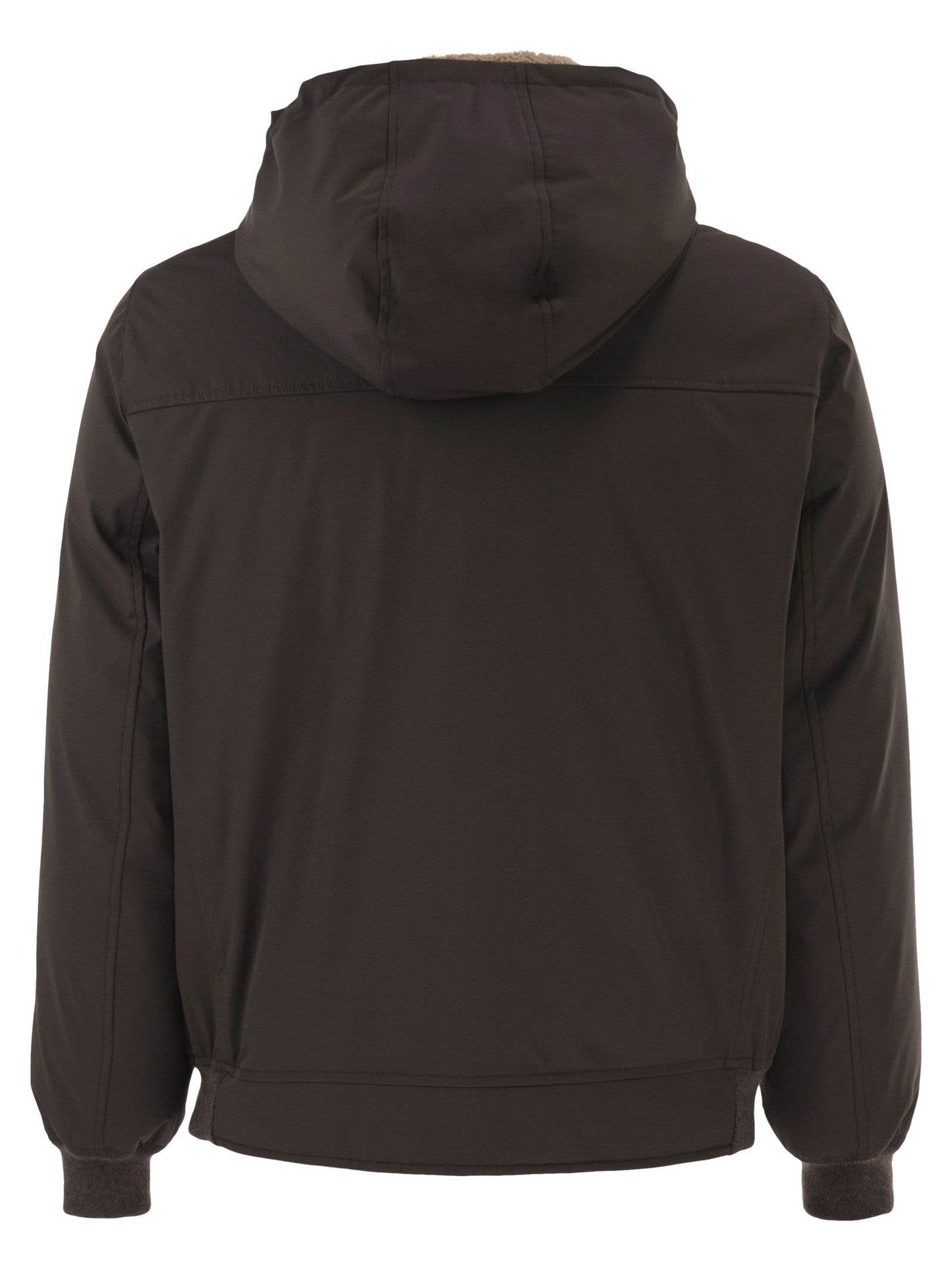 Brunello Cucinelli Men Padded Hooded Bomber Jacket With Shearling Details BRUNELLO CUCINELLI