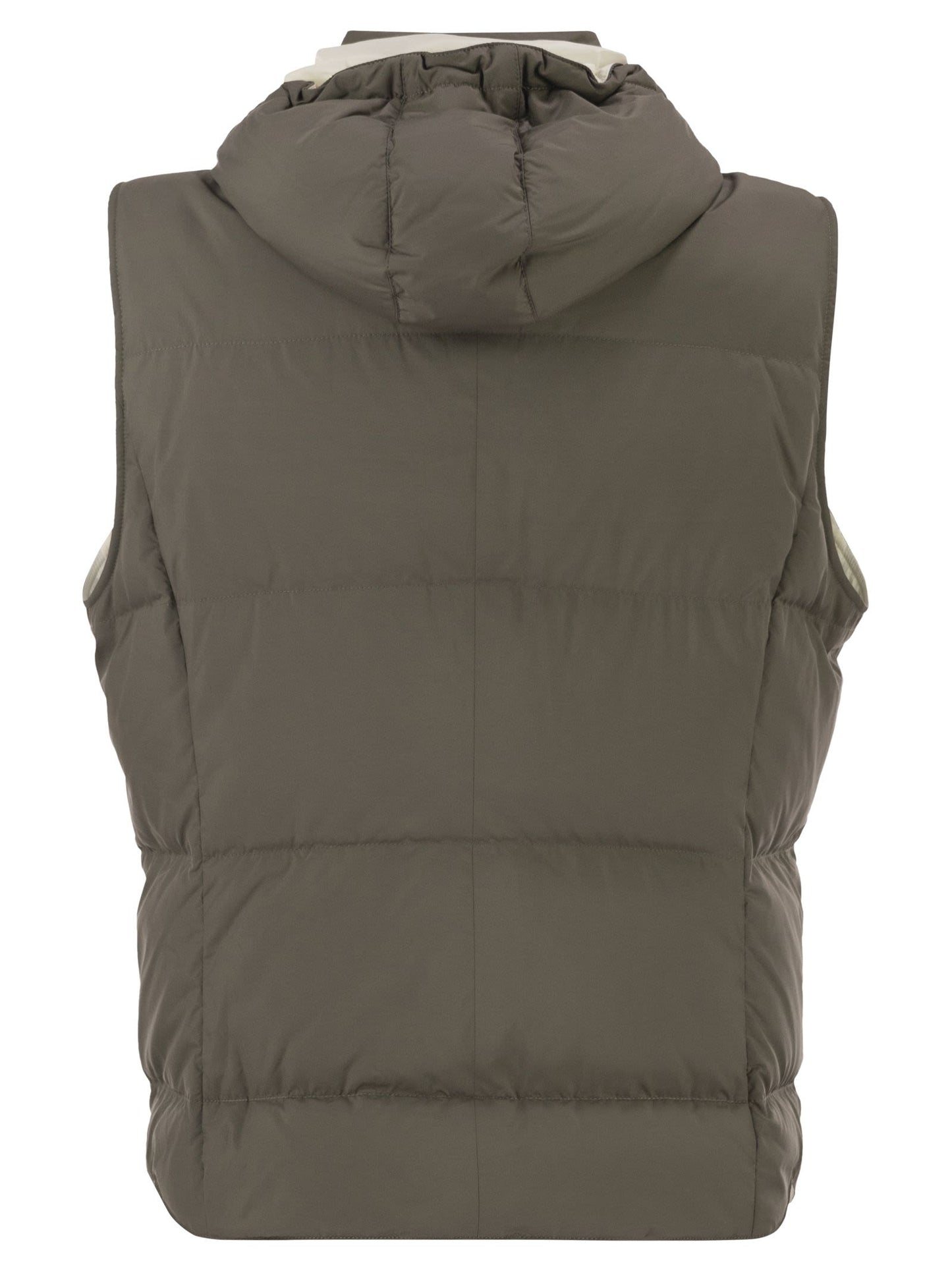 Brunello Cucinelli Men Padded Hooded Gilet In Technical Fabric BRUNELLO CUCINELLI