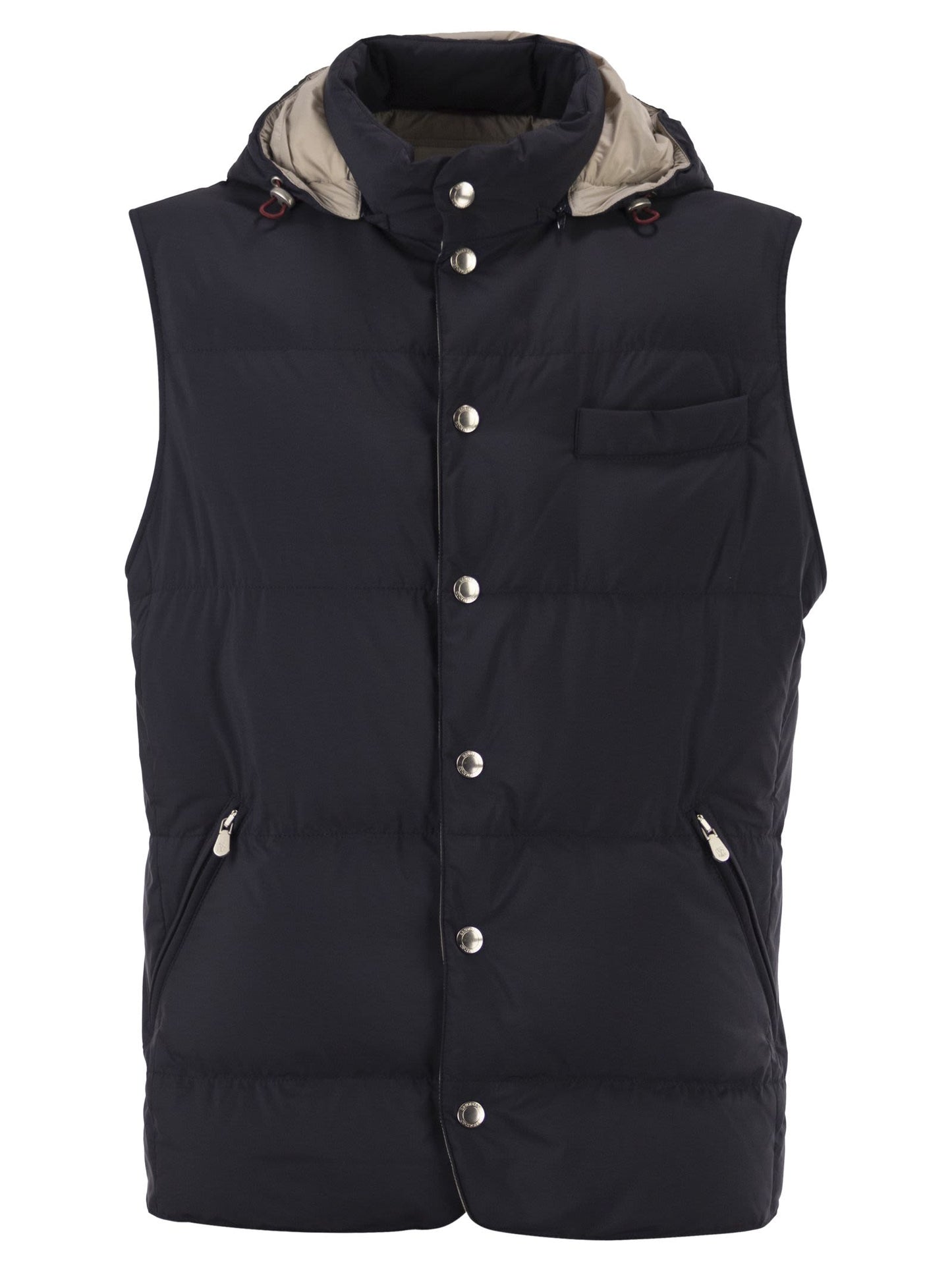 Brunello Cucinelli Men Padded Hooded Gilet In Technical Fabric BRUNELLO CUCINELLI