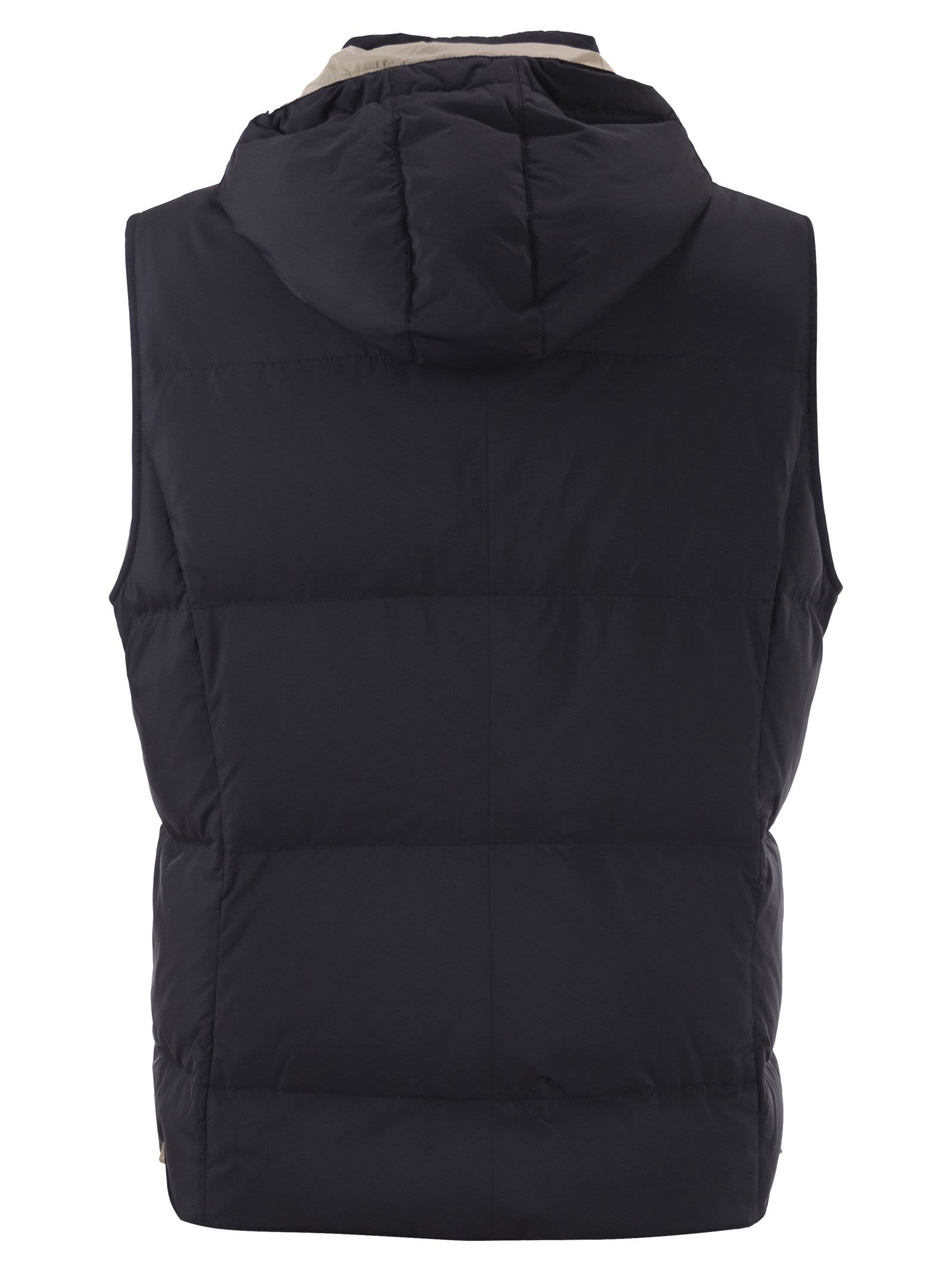 Brunello Cucinelli Men Padded Hooded Gilet In Technical Fabric BRUNELLO CUCINELLI