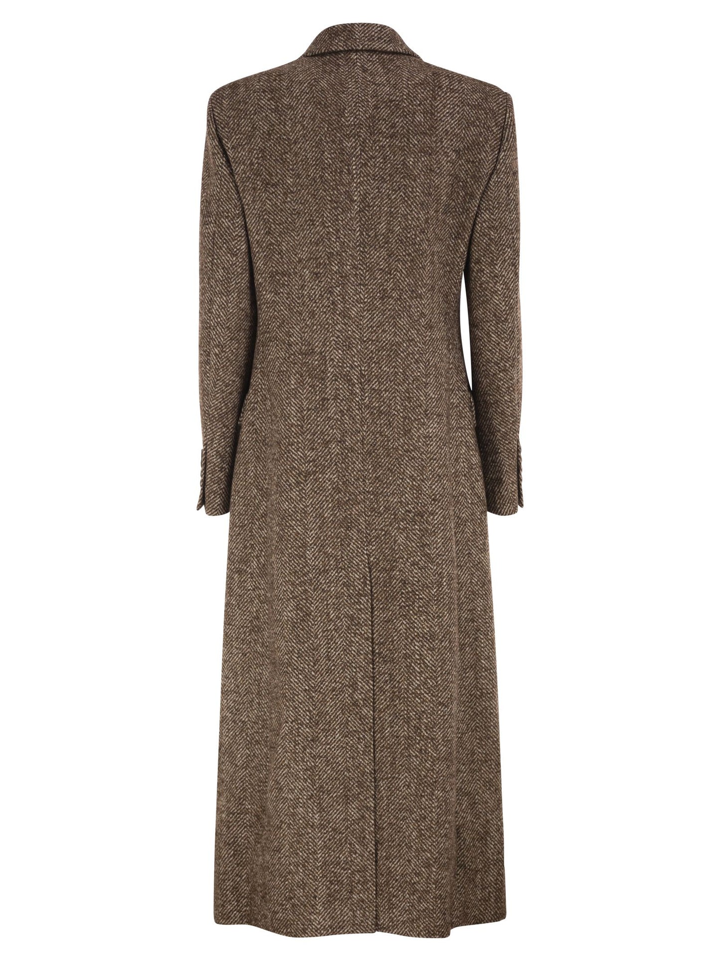 Brunello Cucinelli Women Double-Breasted Wool And Alpaca Herringbone Coat BRUNELLO CUCINELLI