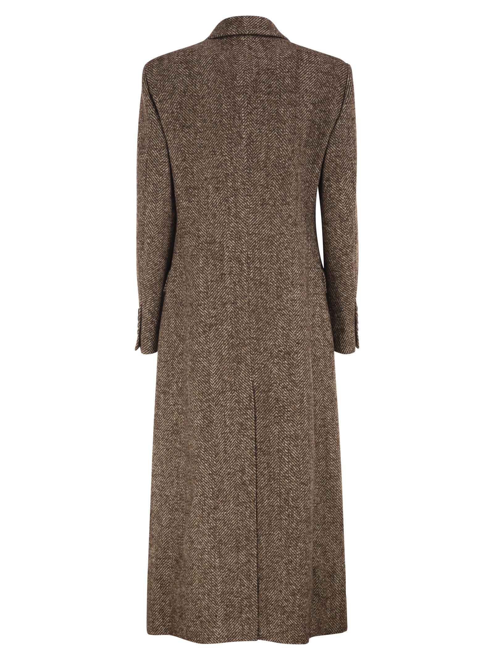 Brunello Cucinelli Women Double-Breasted Wool And Alpaca Herringbone Coat BRUNELLO CUCINELLI