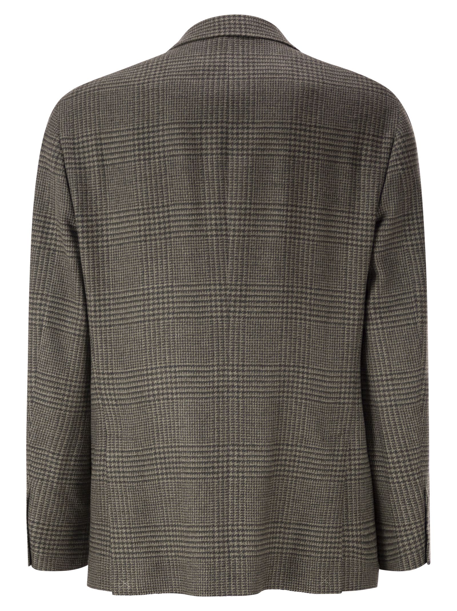Brunello Cucinelli Men Prince Of Wales Wool And Cashmere Blazer With Tailored Construction BRUNELLO CUCINELLI