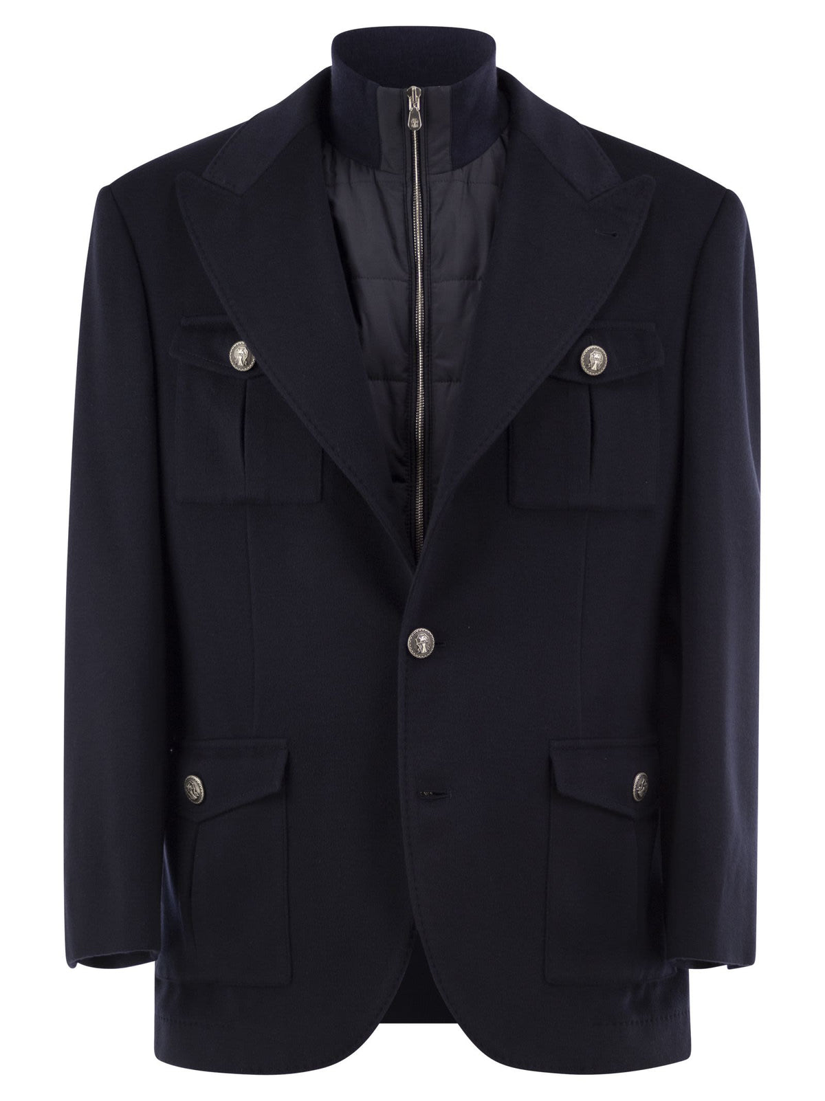 Brunello Cucinelli Men Virgin Wool Jacket With Removable Padded Gilet BRUNELLO CUCINELLI