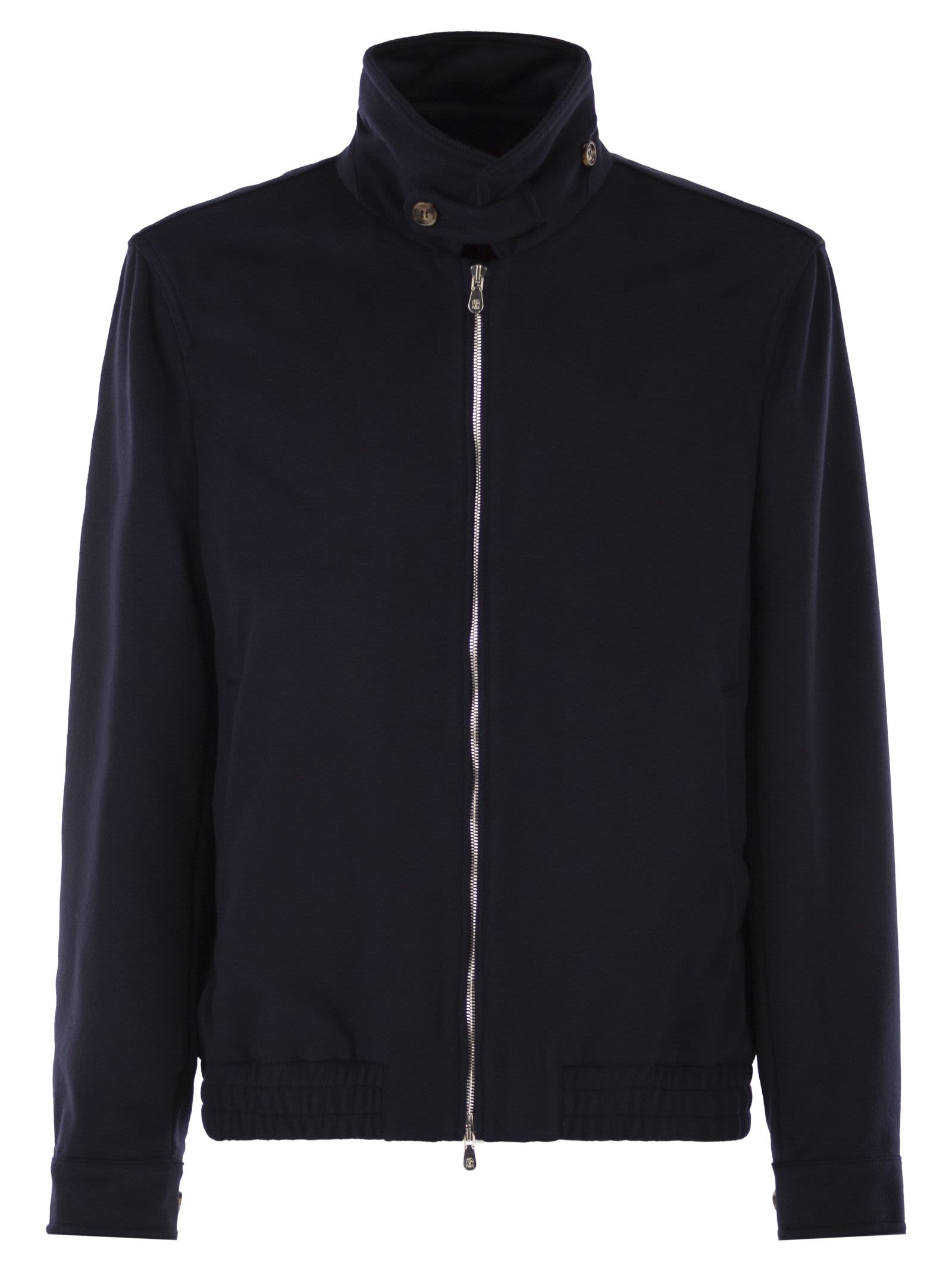 Brunello Cucinelli Men Virgin Wool Bomber Jacket With Stand Collar BRUNELLO CUCINELLI