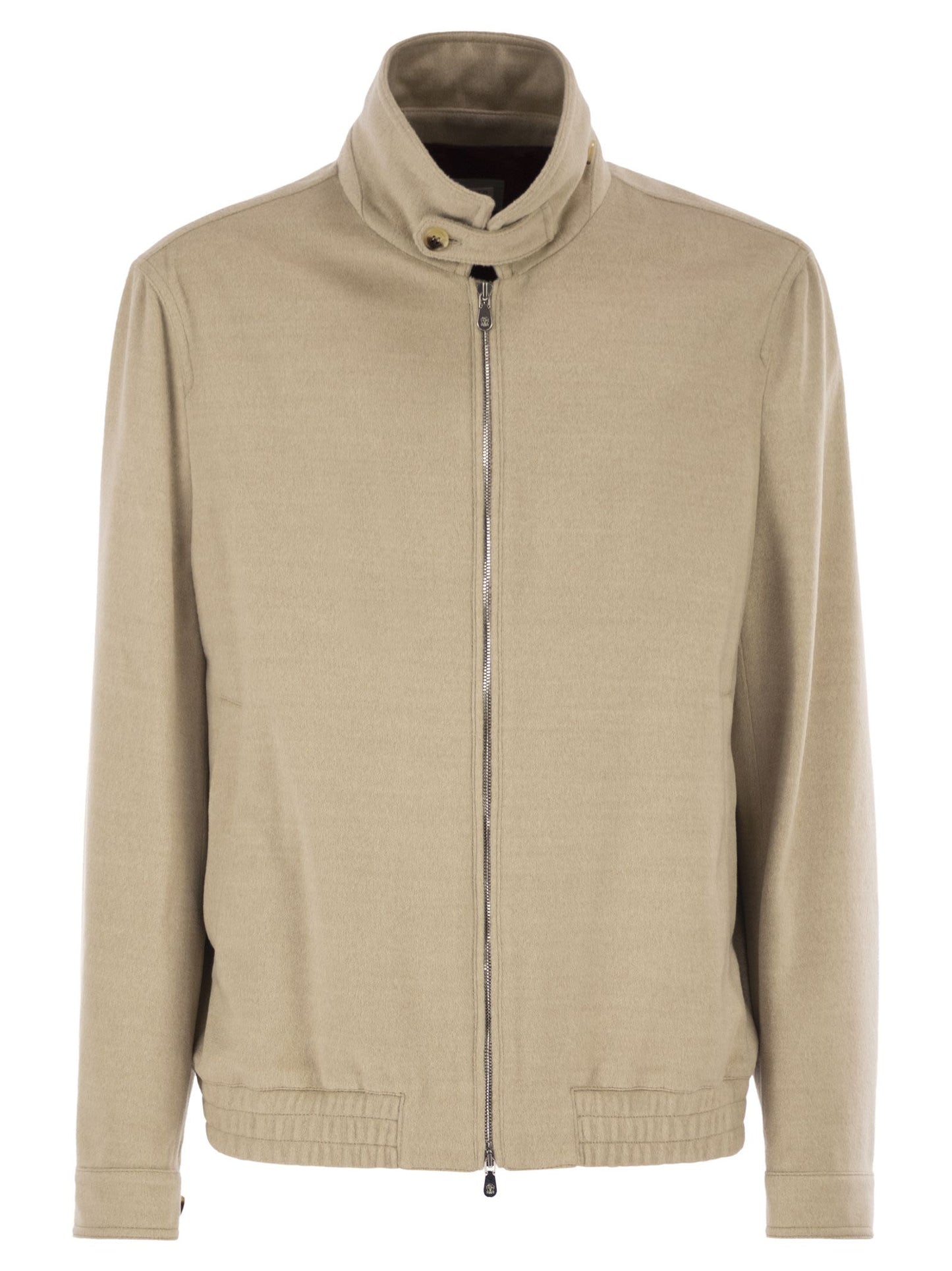 Brunello Cucinelli Men Virgin Wool Bomber Jacket With Stand Collar BRUNELLO CUCINELLI