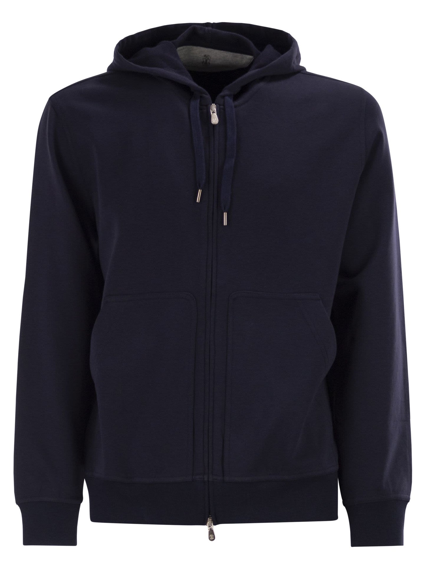 Brunello Cucinelli Men Cotton Fleece Topwear With Zip And Hood BRUNELLO CUCINELLI