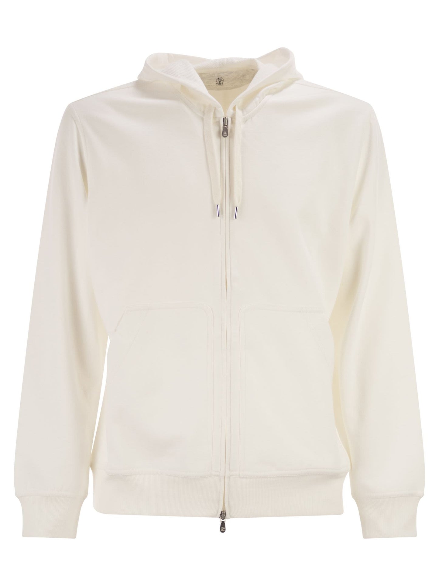 Brunello Cucinelli Men Cotton Fleece Topwear With Zip And Hood BRUNELLO CUCINELLI