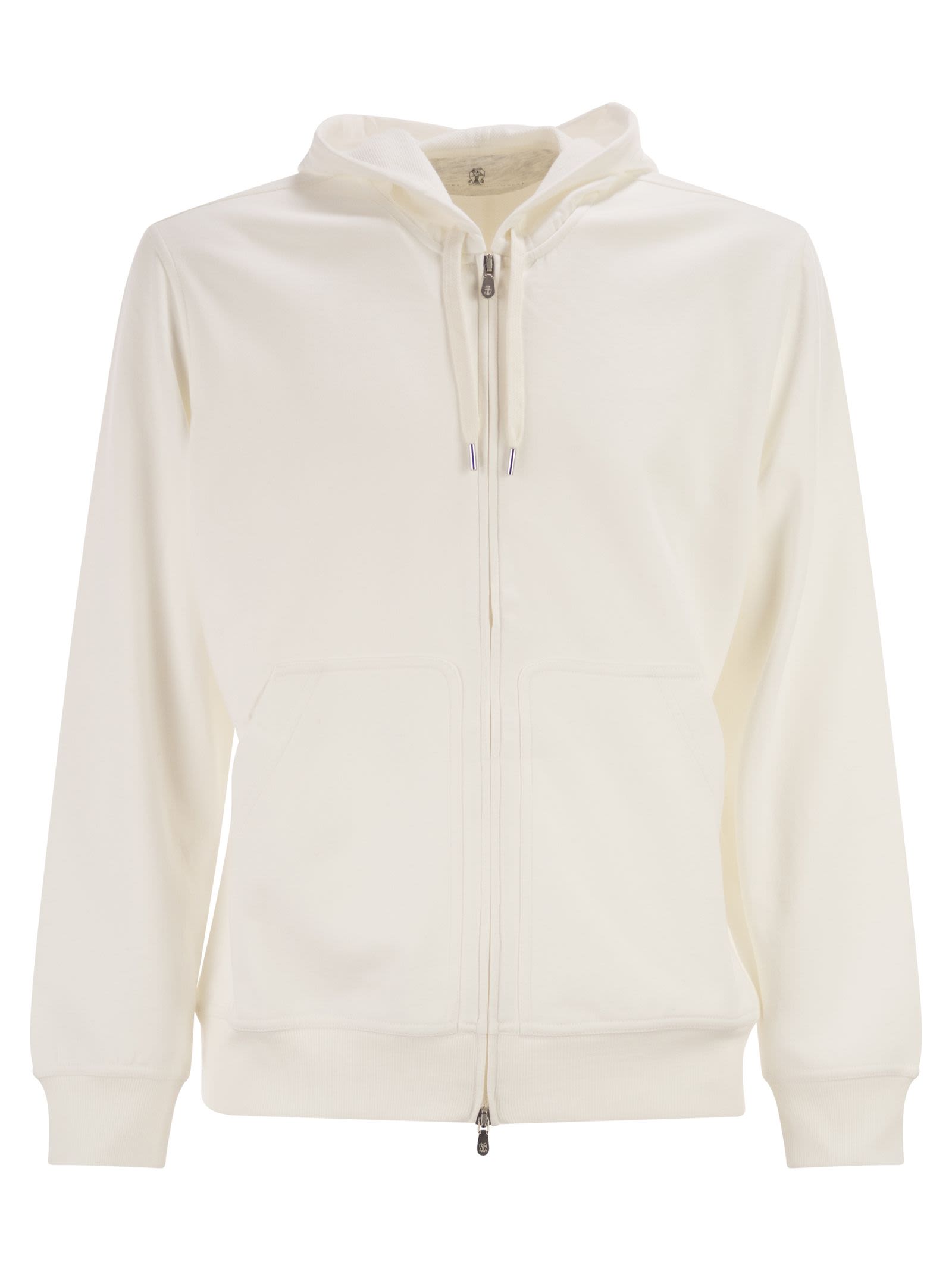 Brunello Cucinelli Men Cotton Fleece Topwear With Zip And Hood BRUNELLO CUCINELLI