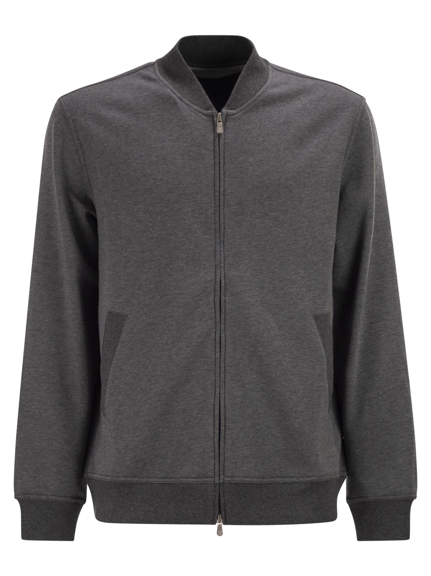 Brunello Cucinelli Men Techno Cotton Fleece Topwear With Zip BRUNELLO CUCINELLI