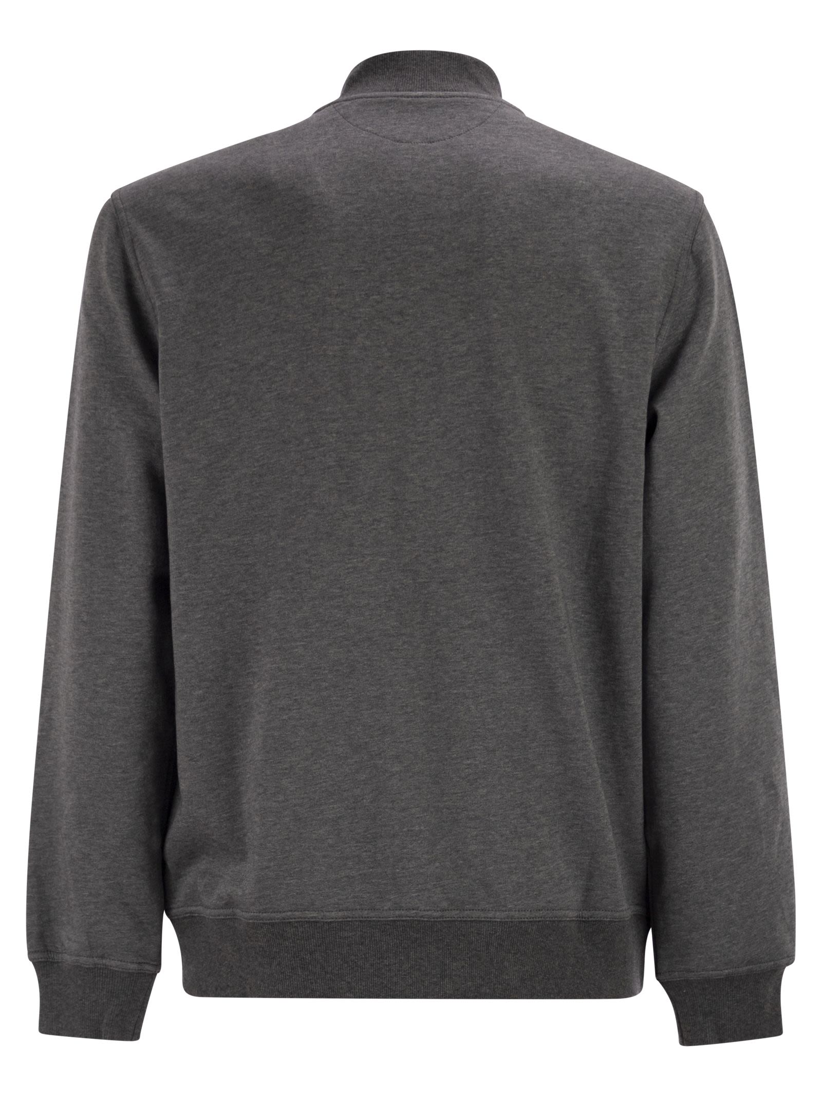 Brunello Cucinelli Men Techno Cotton Fleece Topwear With Zip BRUNELLO CUCINELLI