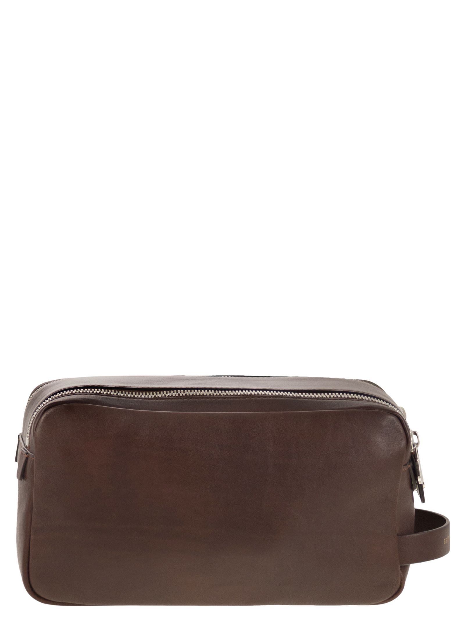 Brunello Cucinelli Men Leather Beauty Case With Double Zip BRUNELLO CUCINELLI