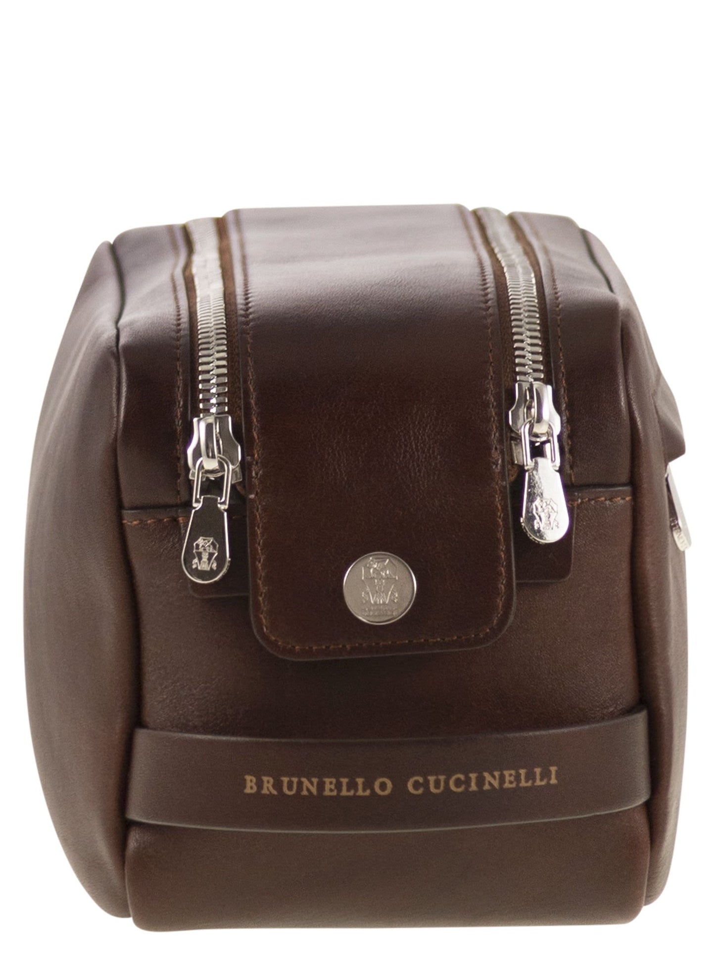Brunello Cucinelli Men Leather Beauty Case With Double Zip BRUNELLO CUCINELLI