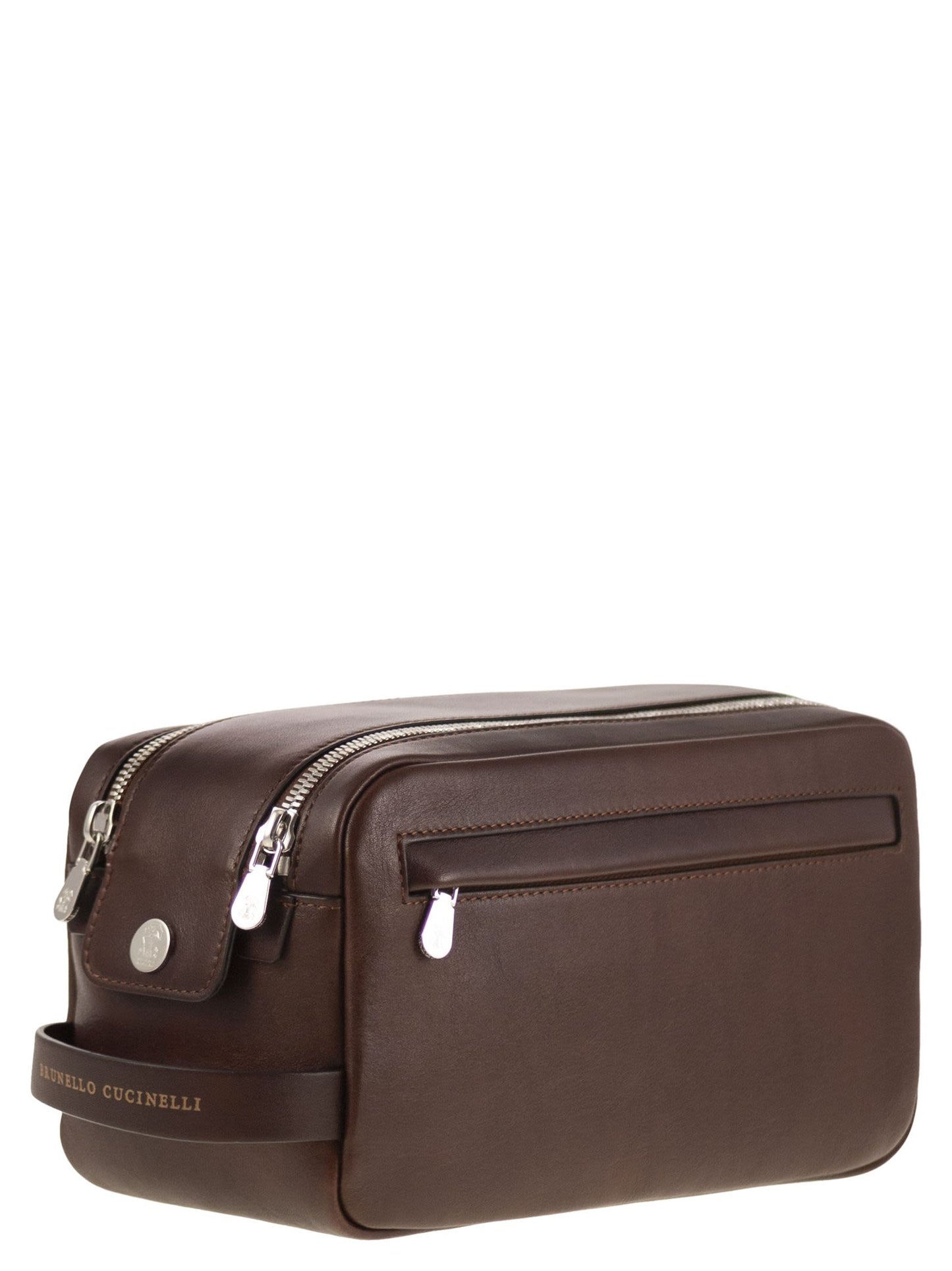 Brunello Cucinelli Men Leather Beauty Case With Double Zip BRUNELLO CUCINELLI