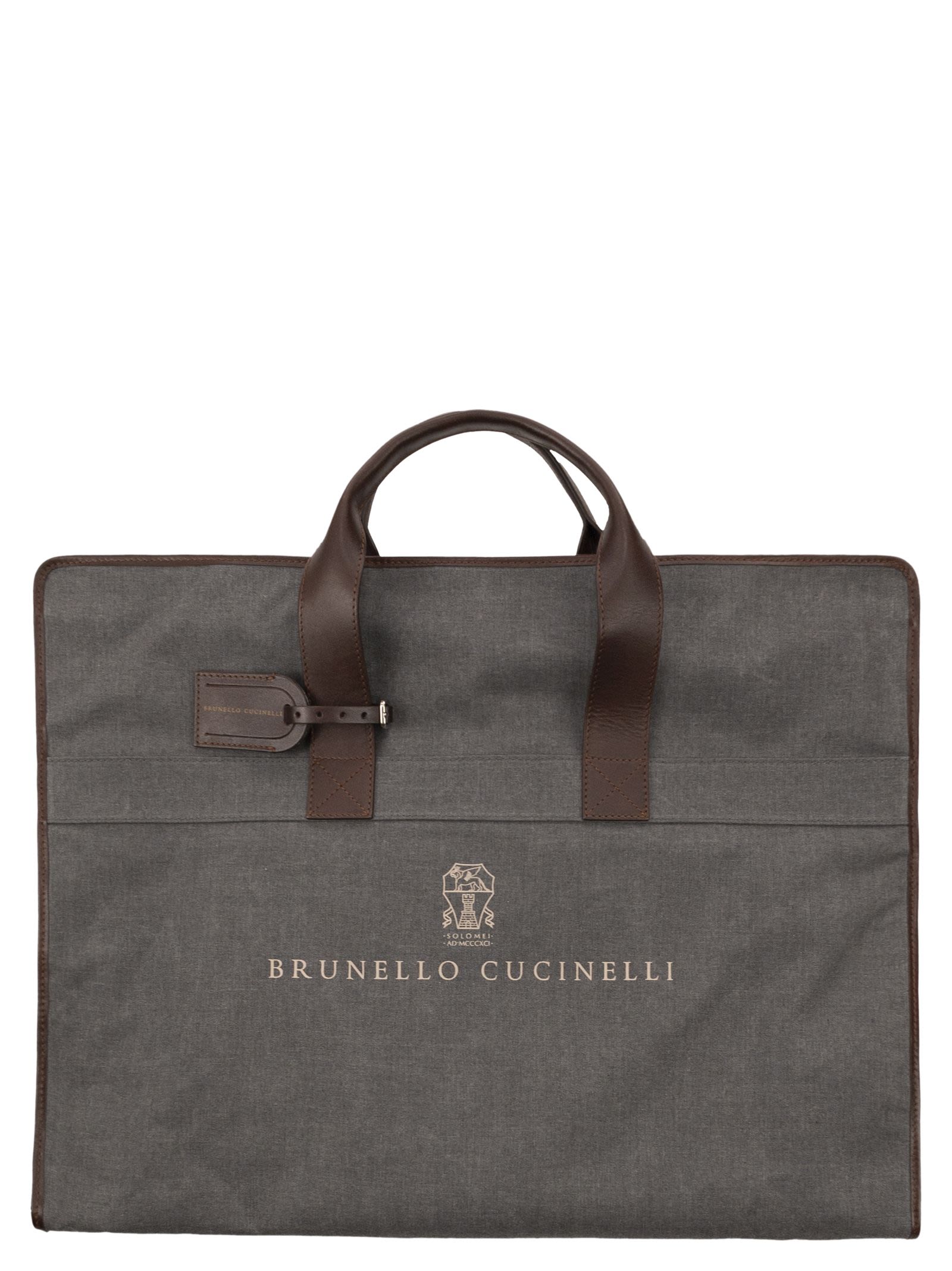 Brunello Cucinelli Men Techno Fabric And Calfskin Garment Bag BRUNELLO CUCINELLI