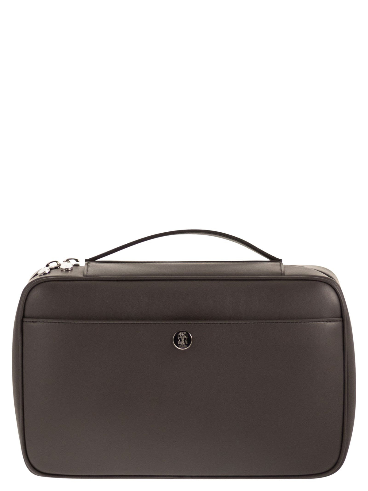 Brunello Cucinelli Men Smooth Leather Beauty Case With Logo BRUNELLO CUCINELLI
