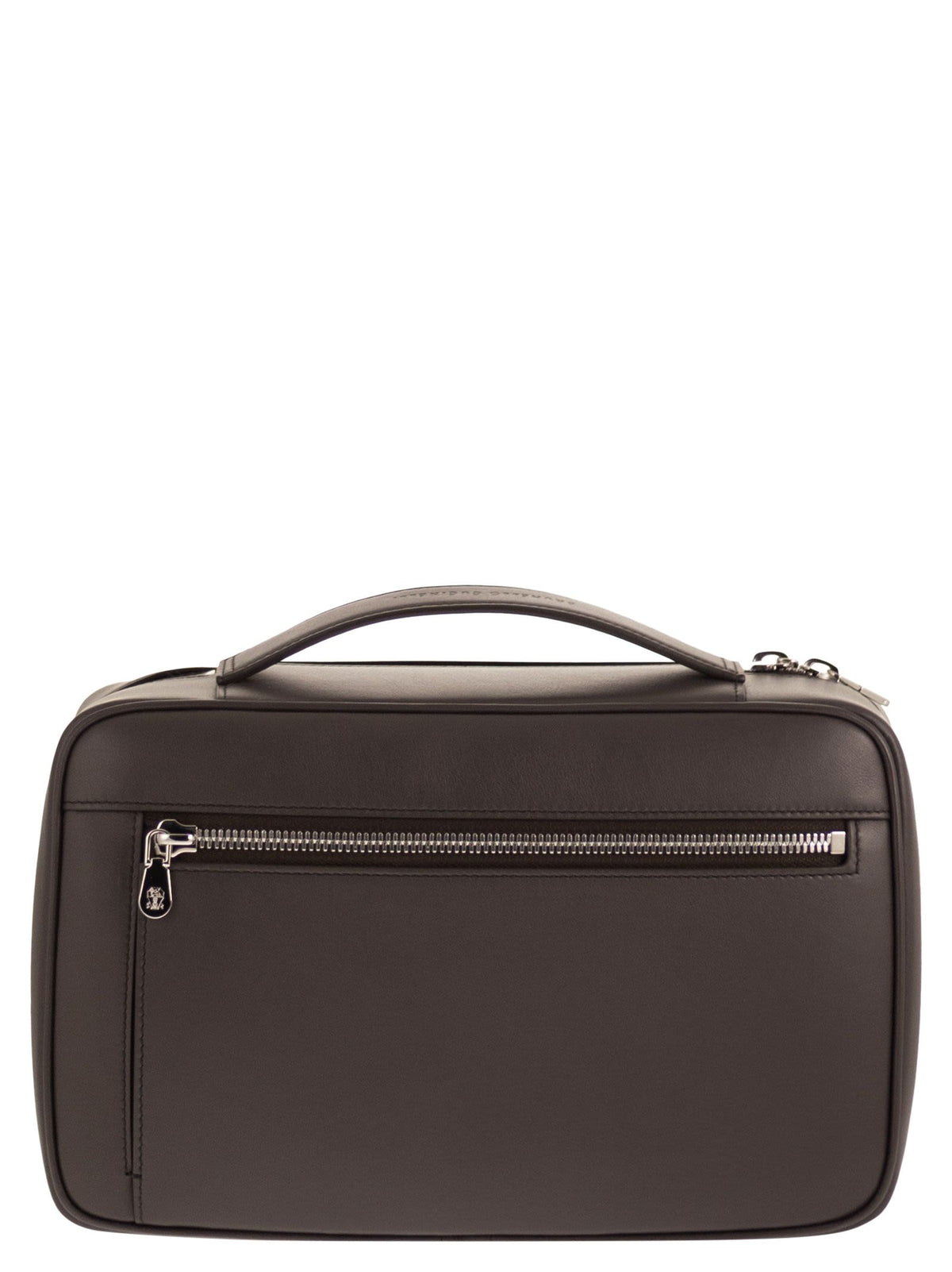 Brunello Cucinelli Men Smooth Leather Beauty Case With Logo BRUNELLO CUCINELLI