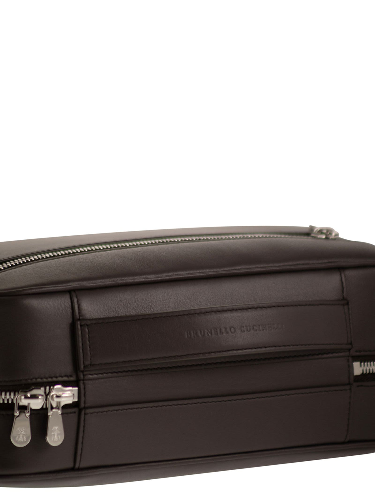 Brunello Cucinelli Men Smooth Leather Beauty Case With Logo BRUNELLO CUCINELLI