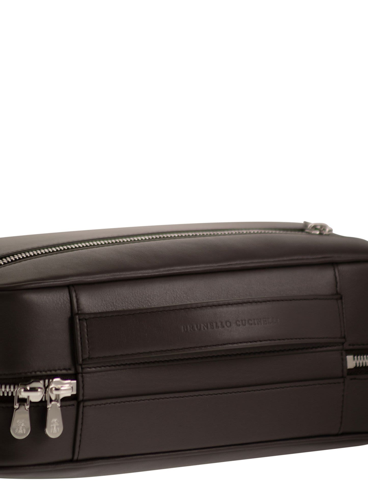 Brunello Cucinelli Men Smooth Leather Beauty Case With Logo BRUNELLO CUCINELLI